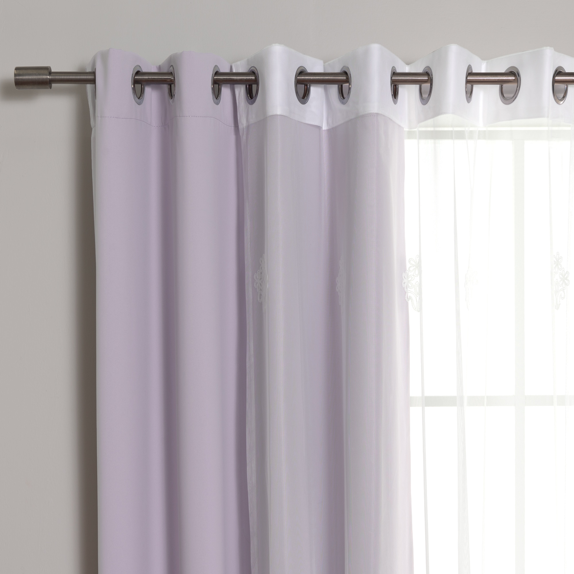 Best Home Fashion MM-DAMAS-96-LILAC curtains - View #2