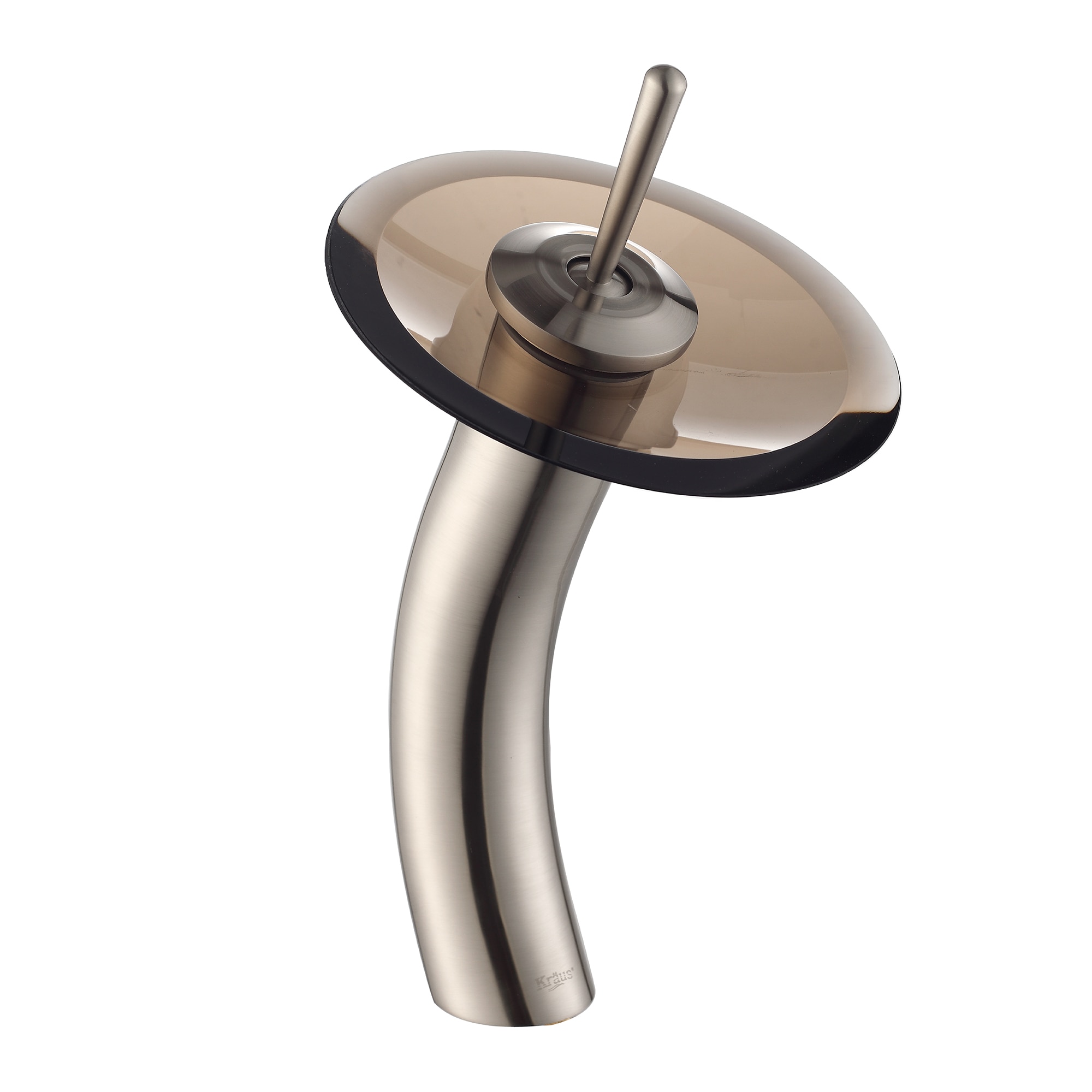 Kraus KGW-1700SN-BRCL Vessel Mixer Satin Nickel Single hole 1-handle WaterSense Waterfall Commercial/Residential Handle Bathroom Sink Faucet