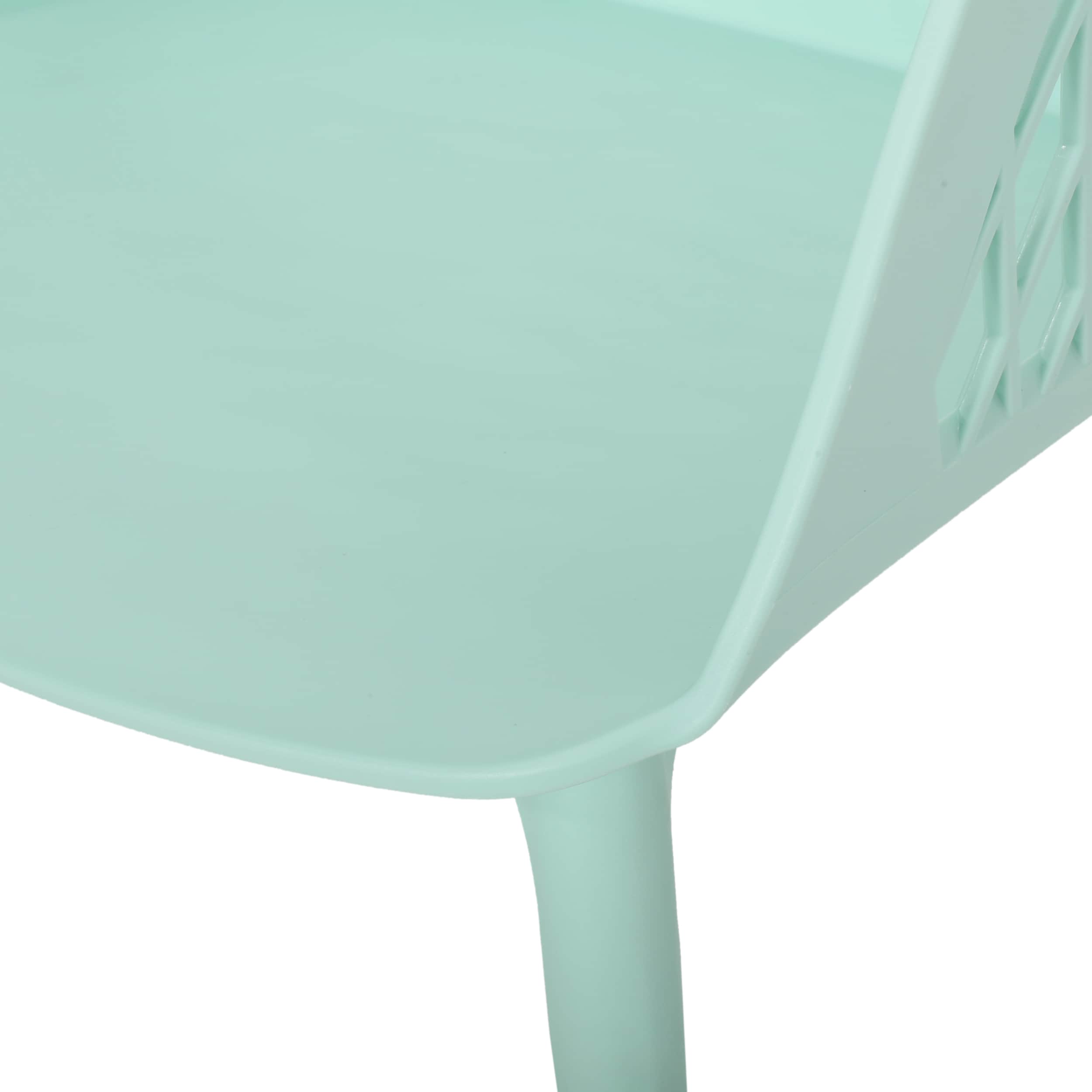 Mint Polypropylene Resin Modern Outdoor Dining Chair Set