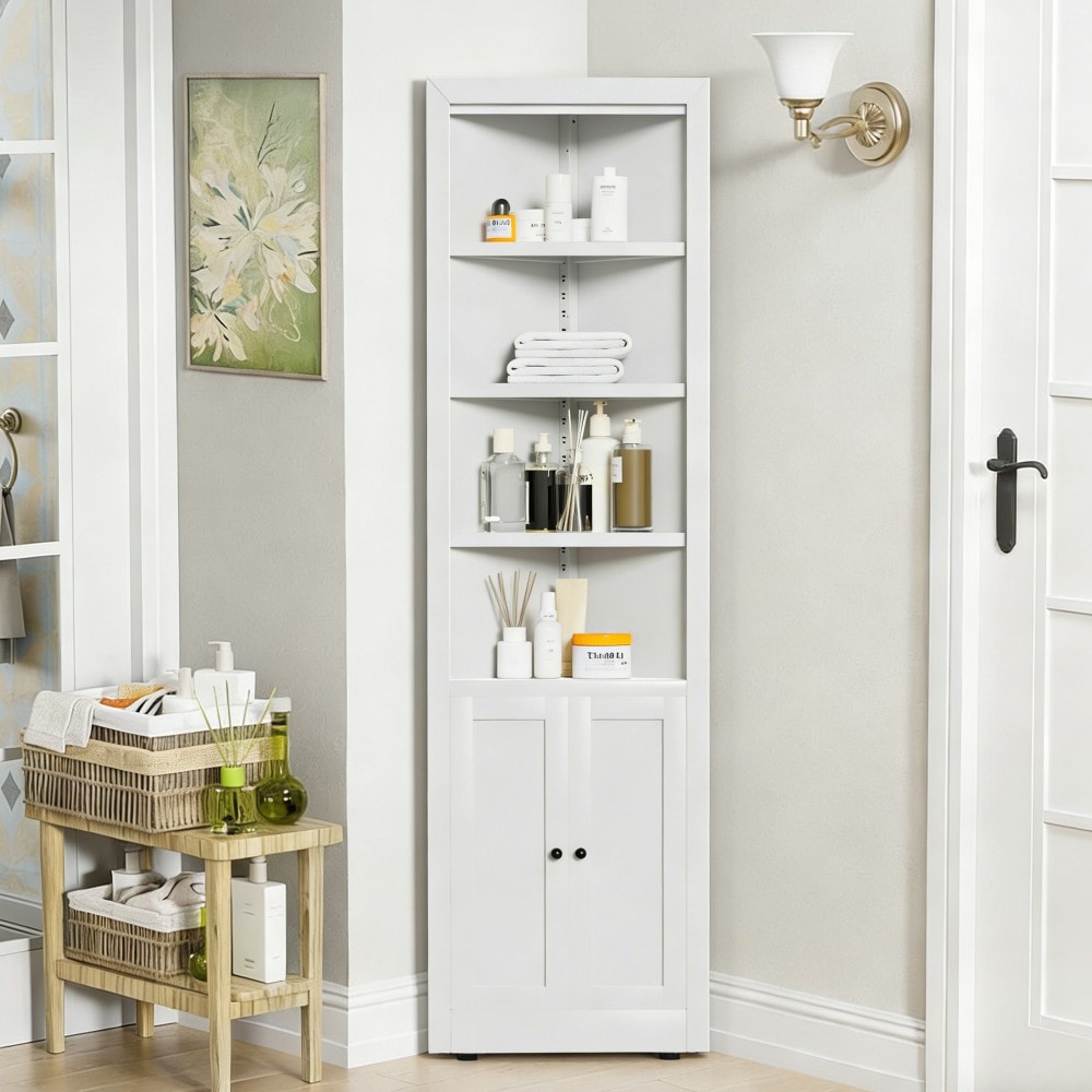 EXTRAUP Utility Storage Cabinets 20.4-in W x 70.9-in H Steel White Freestanding Utility Storage Cabinet