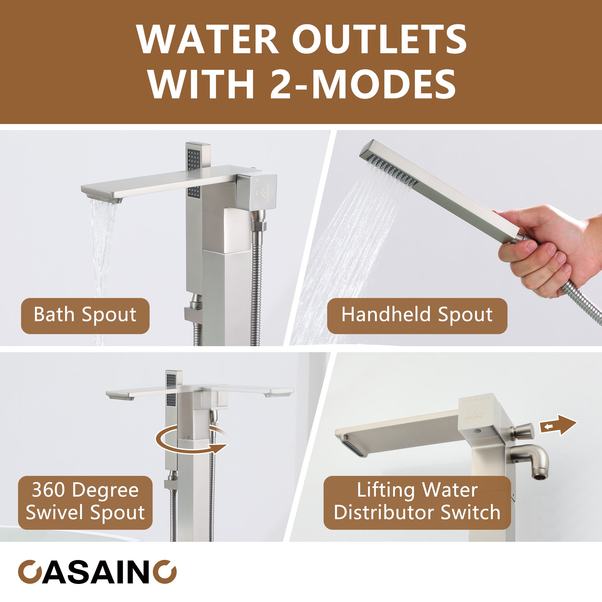 CASAINC KCLT0057-BN Roman-Tub-Faucets - View #6