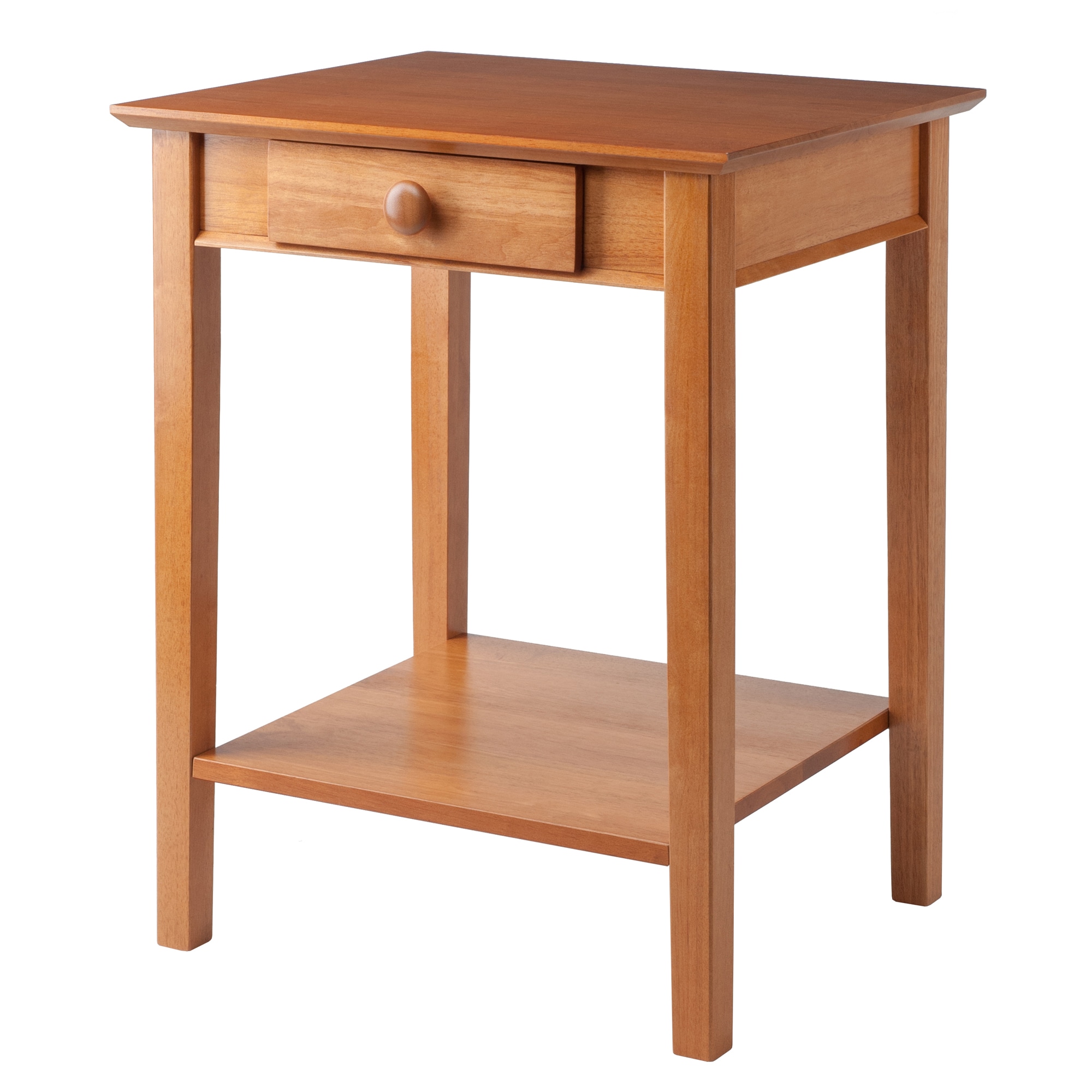 Wood Studio 23-in W x 29-in H Honey Wood End Table with Storage Assembly Required in Brown | - Winsome 99323