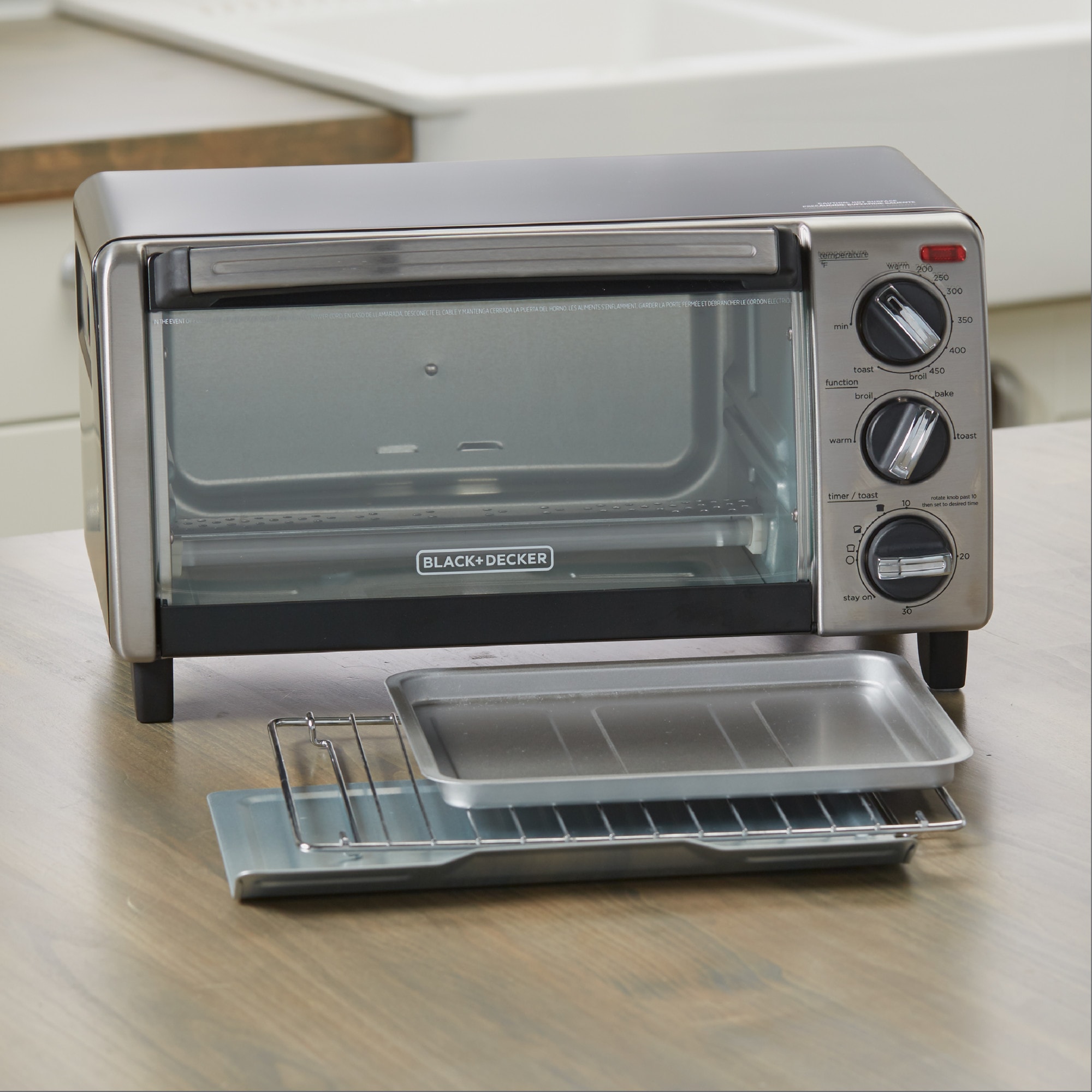 Black And Decker Natural Convection 4 Slice Toaster Oven In Stainless Steel  : Target