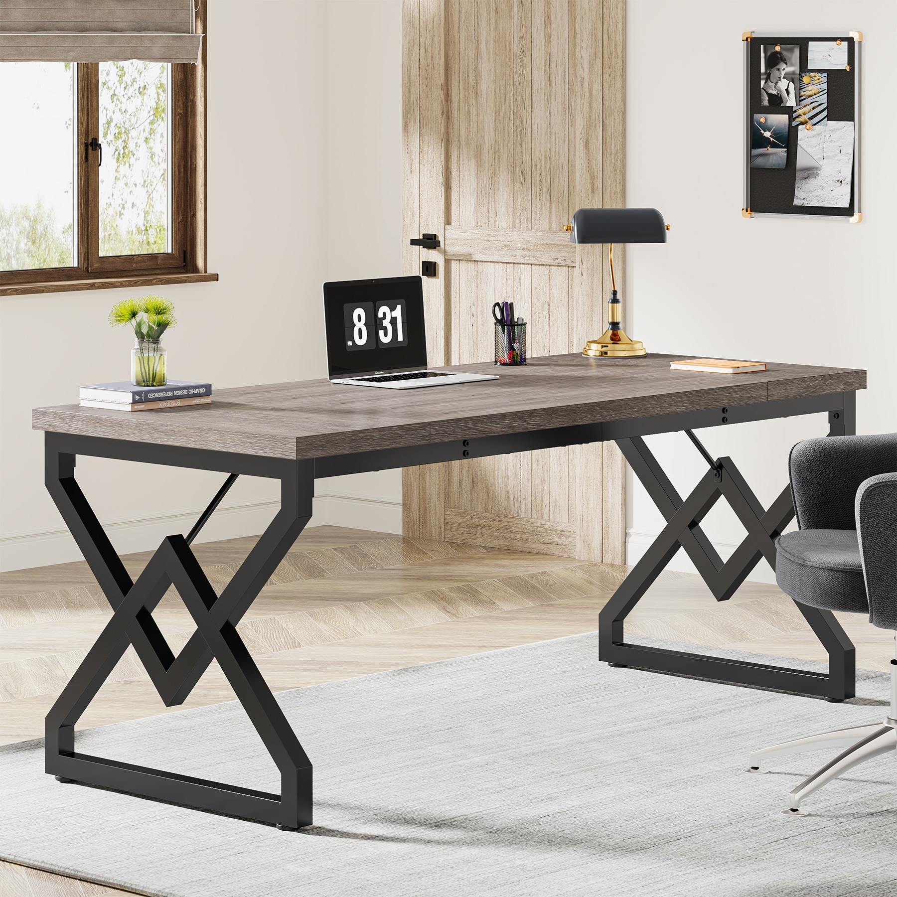 Fnova LWTJ-XK00682 Office Conference Table Multiple colors/finishes 2 -Person Conference table ( 62.99-in W x 29.52-in H )