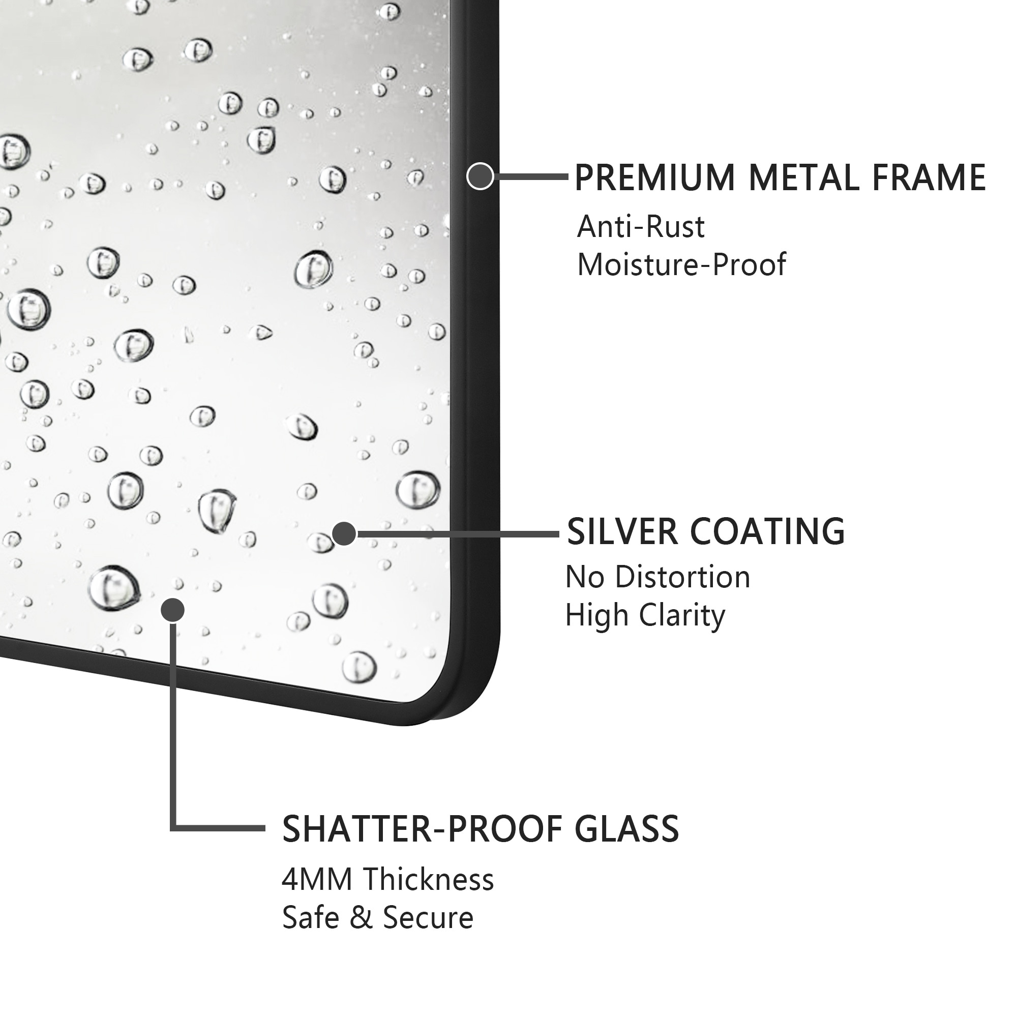 GETLEDEL MR-2702-BK Framed-Bath-Mirrors - View #6