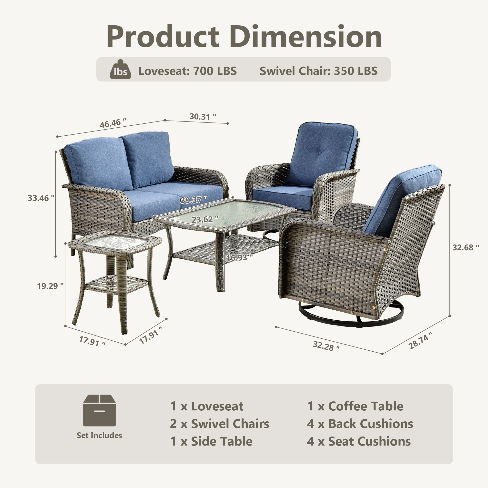 ALTRIGUS 6LYZGNCGNDS30051AL Patio-Conversation-Sets - View #3