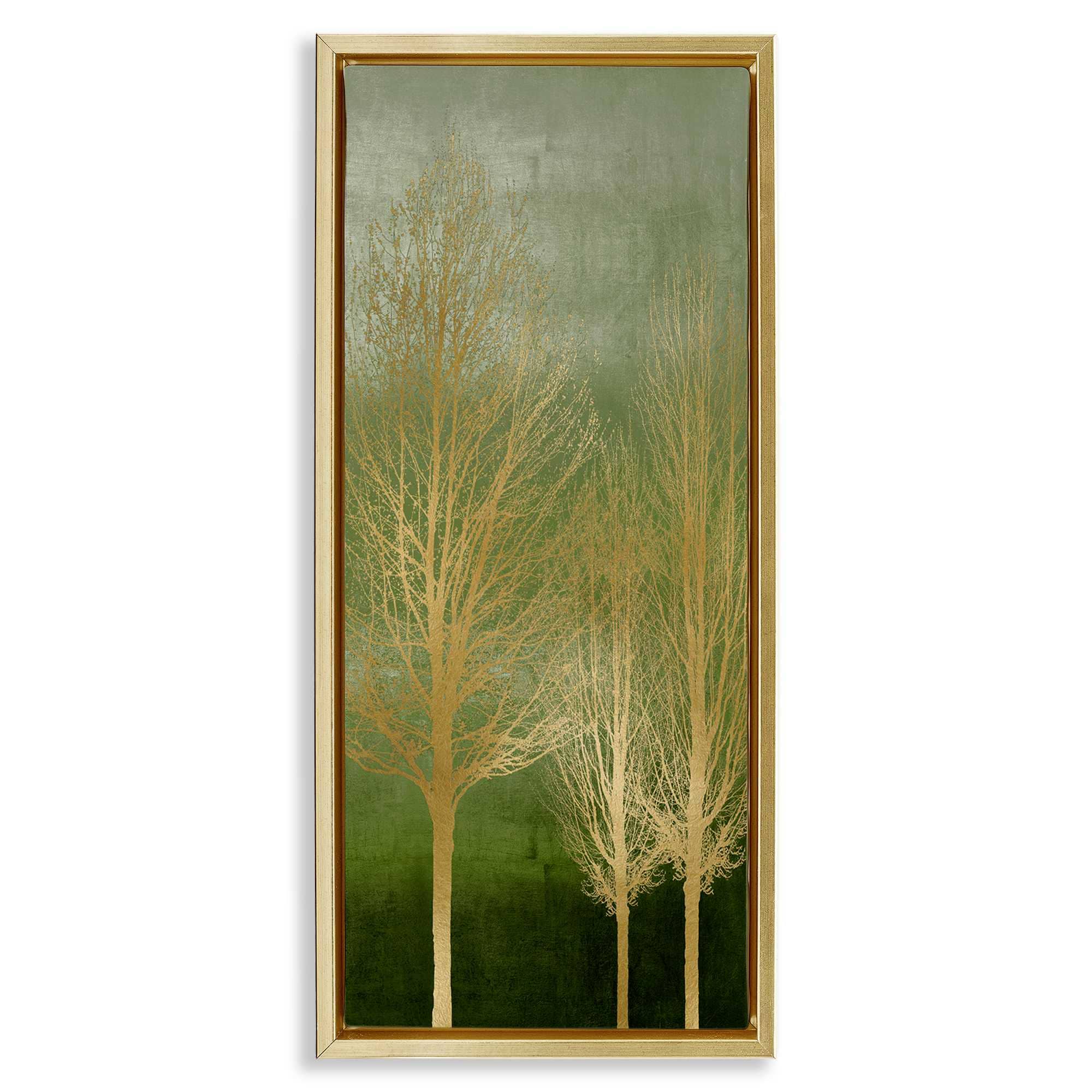 Stupell Industries BS-560-FFG-10X24 Tranquil Gold Branches Gold Framed Floater Canvas Wall Art By Kate Bennett 11 x 25