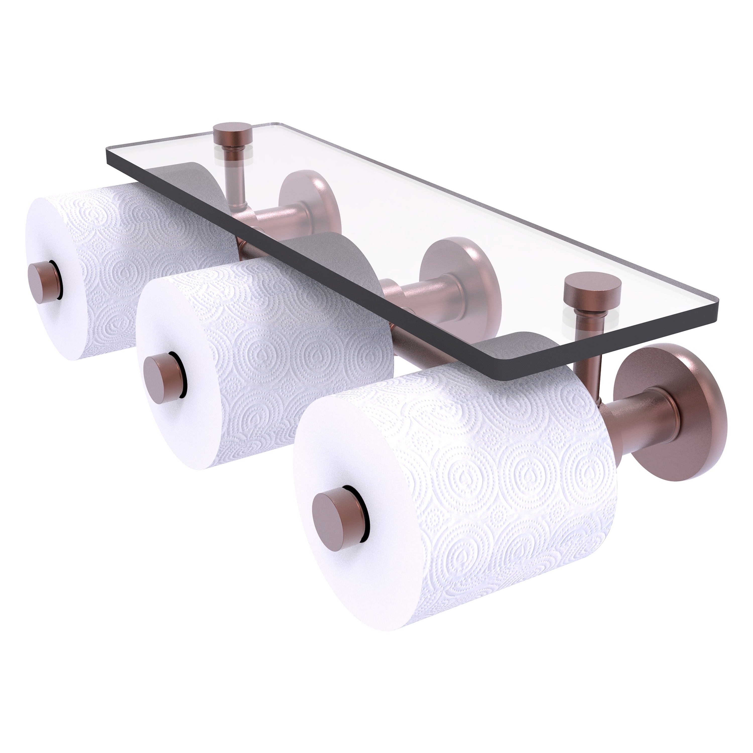 Allied Brass P1000-35-3S-CA Prestige Skyline Antique Copper Wall mount Double post Toilet Paper Holder 3 -Rolls