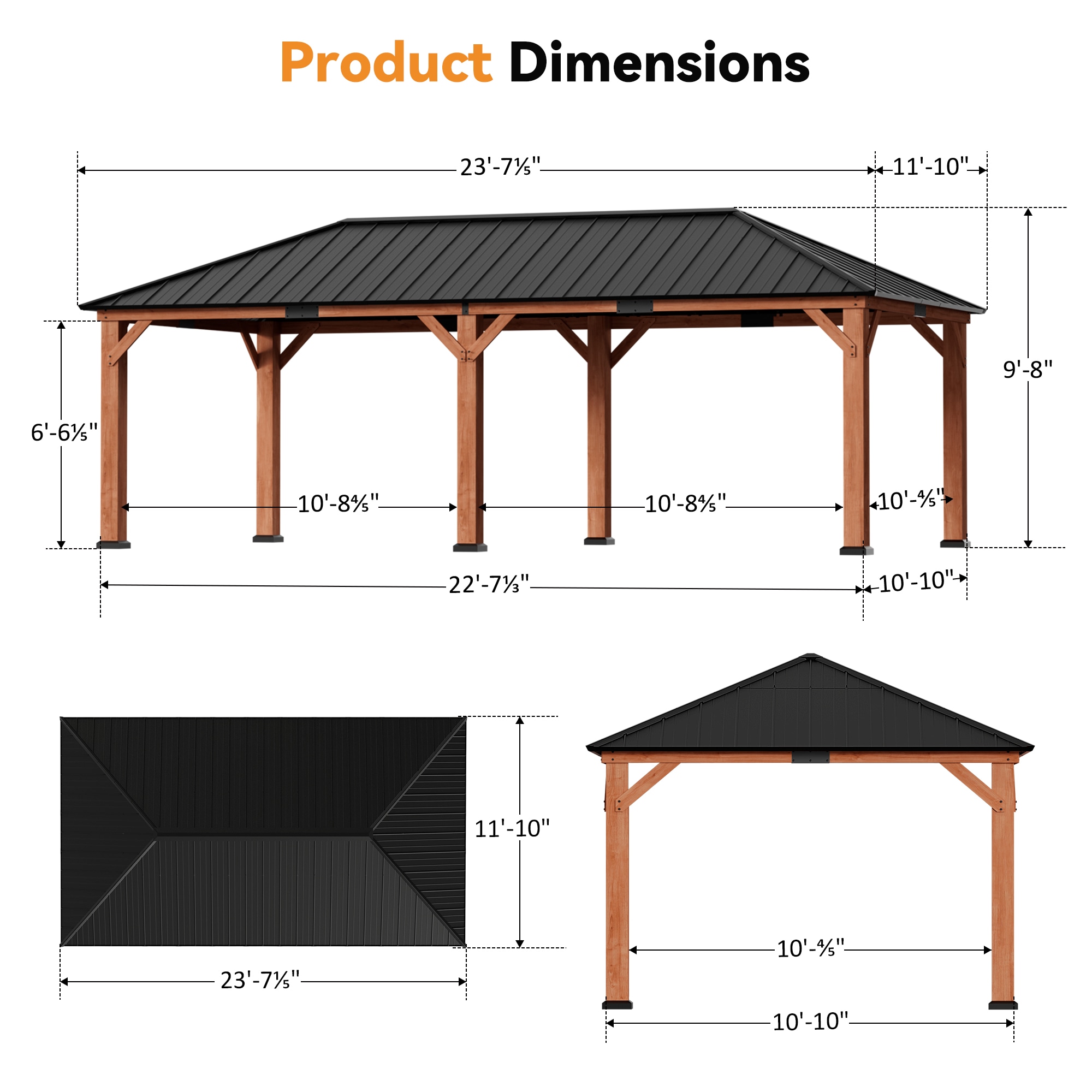 Modern Shade IG10600047C-1224N Wood-Resin-Gazebos - View #2