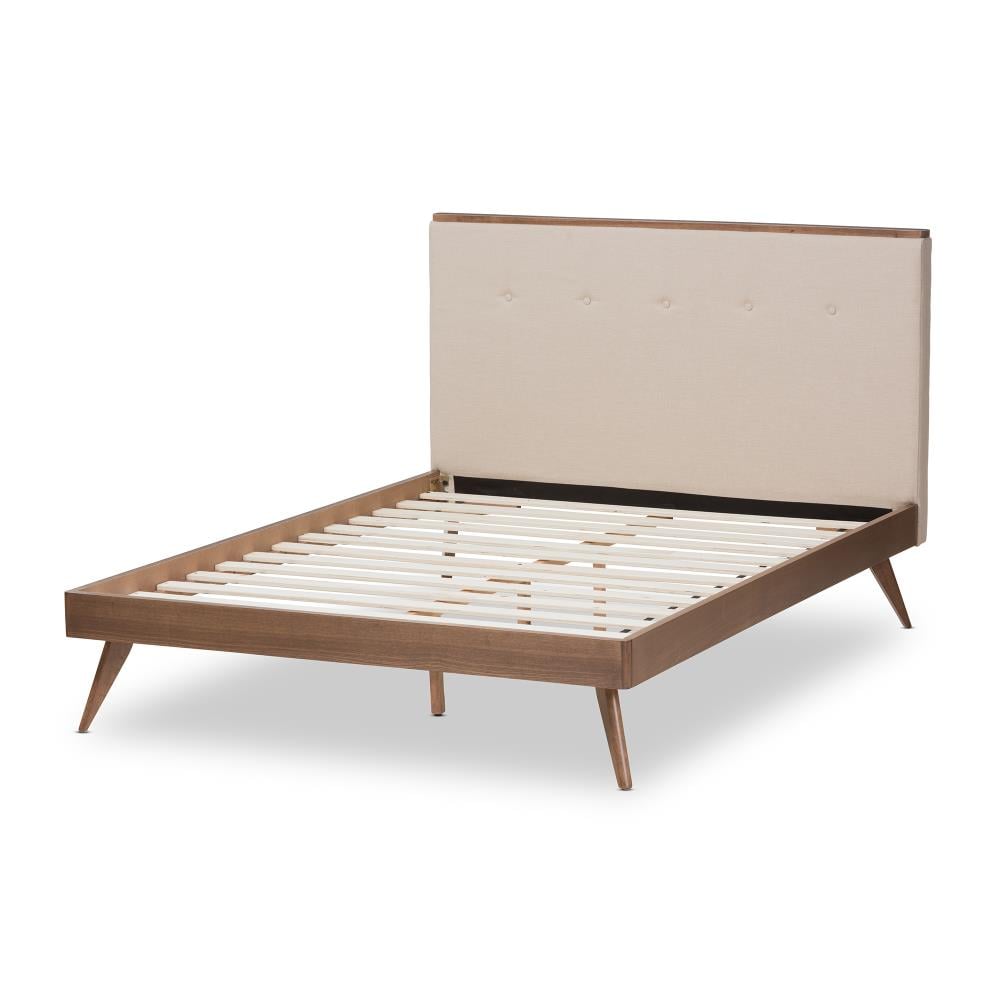 Baxton Studio Bella Beige Queen Wood Platform Bed at Lowes