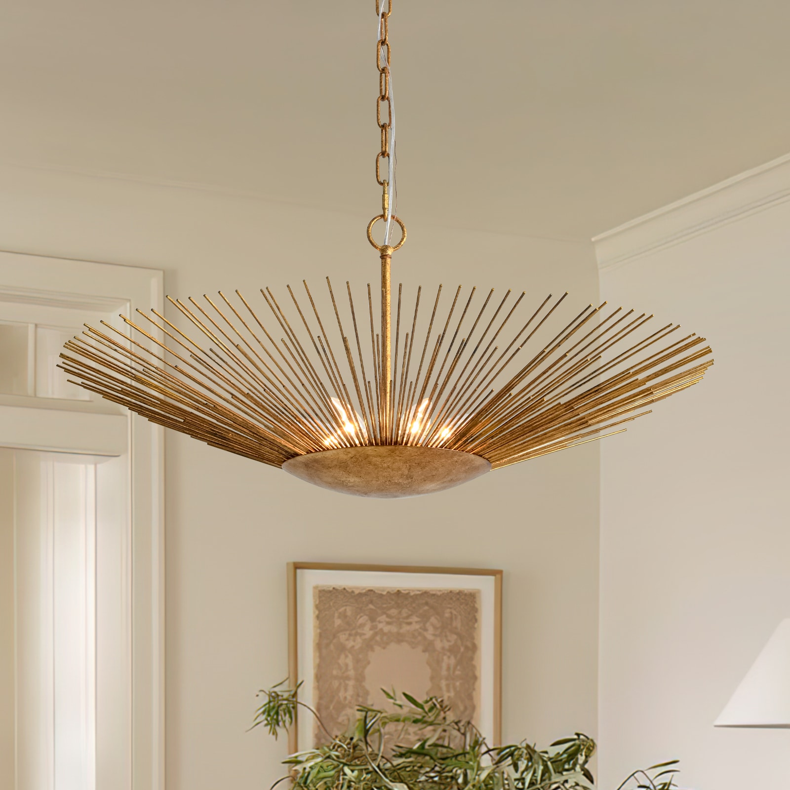 Zicbol 6 -Light Antique Bronze Modern/contemporary Sputnik Large Hanging Pendant Light