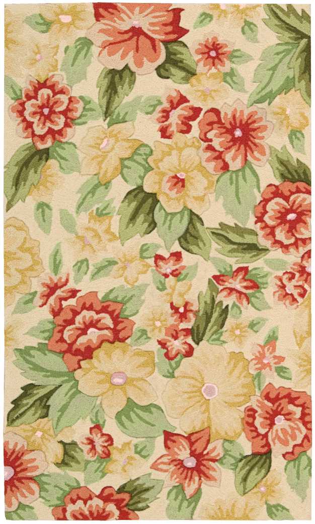Handmade Cream Rectangular Easy-Care Synthetic Rug