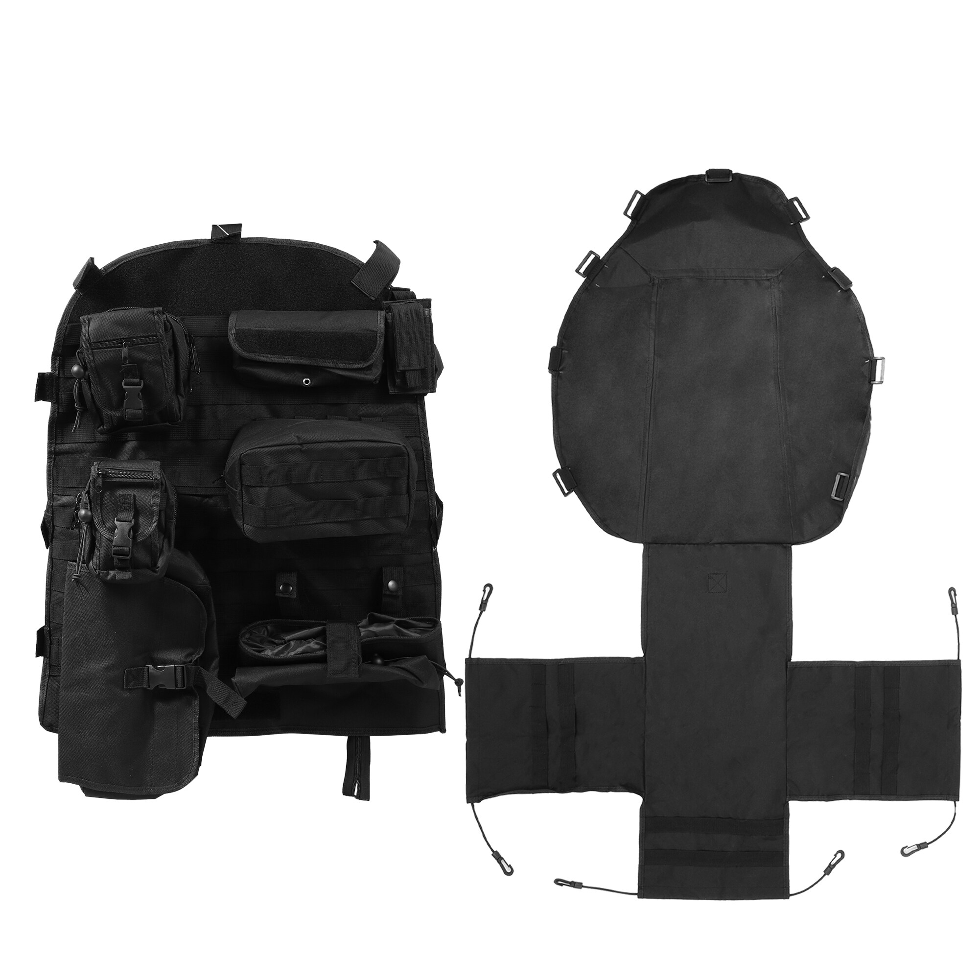 Unique Bargains Car Front Seat Back Organizer Storage Bag Multi Pocket Seat Cover Cargo Hanger Bag Pouch Polyester for Jeep Wrangler JK JL Black