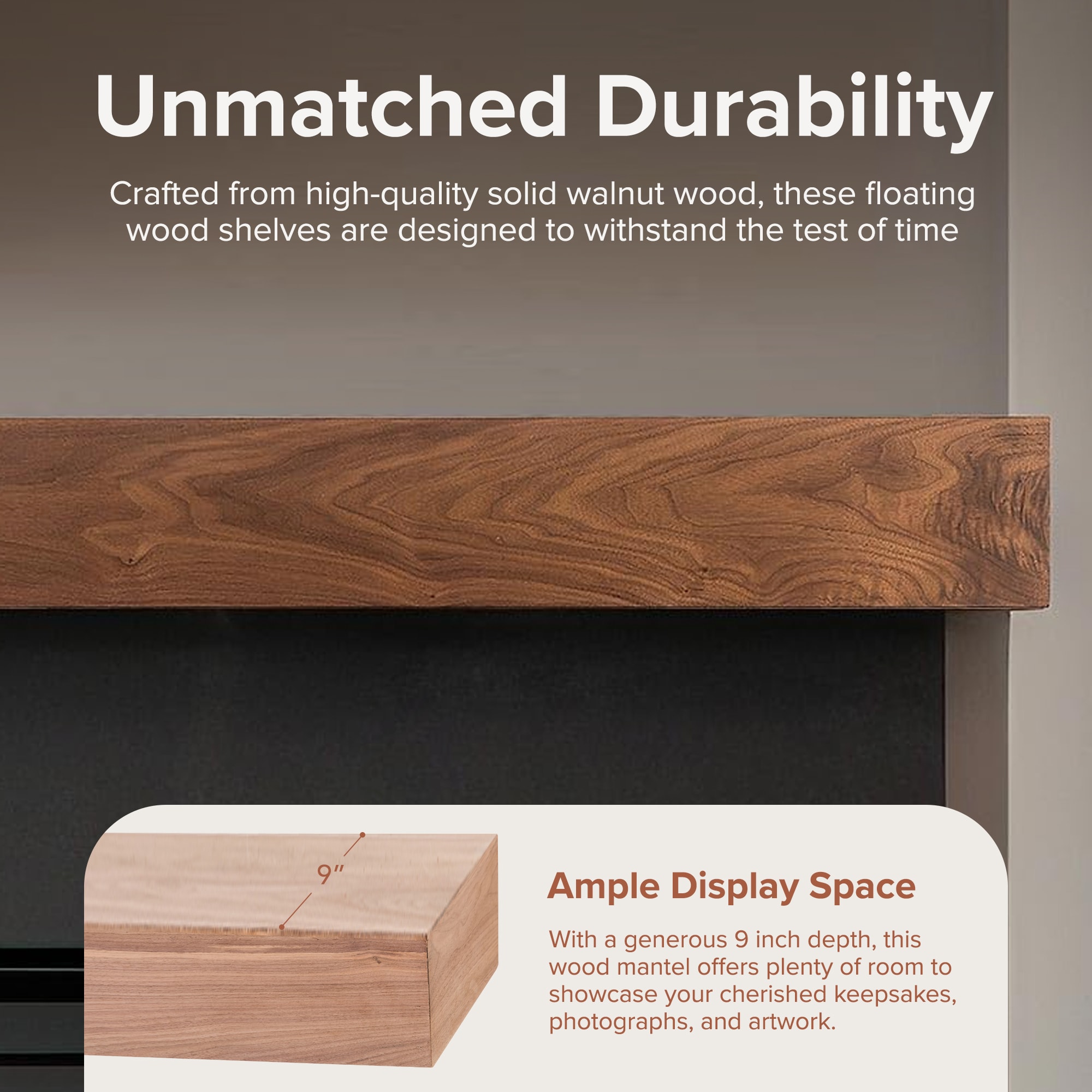 Modern Ember WALNUT-CREEK-72-UN Mantel-Shelves - View #3