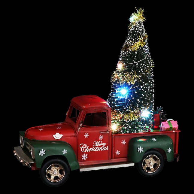 Exhart 13.59-in Lighted Decoration Truck Battery-operated Christmas ...