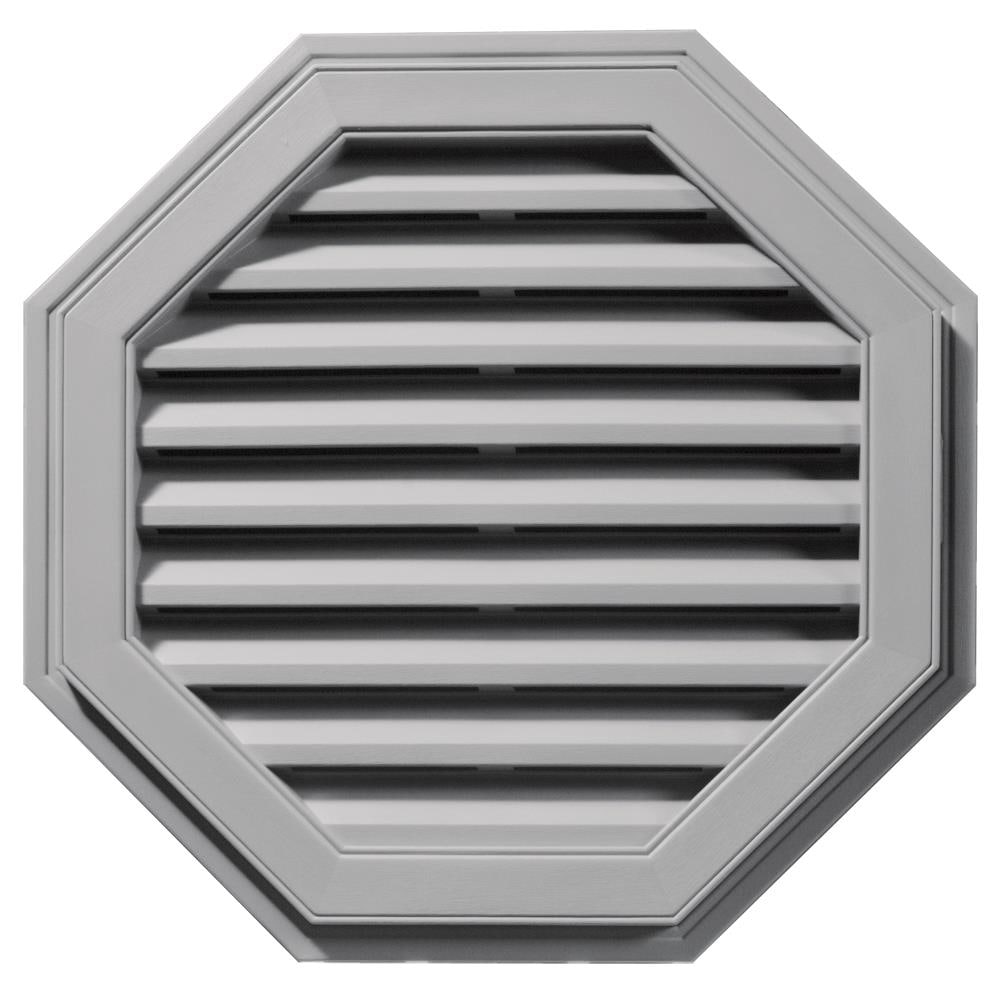 Builders Edge 120012727016 27-in x 27-in Gray Octagon Vinyl Gable Louver Vent