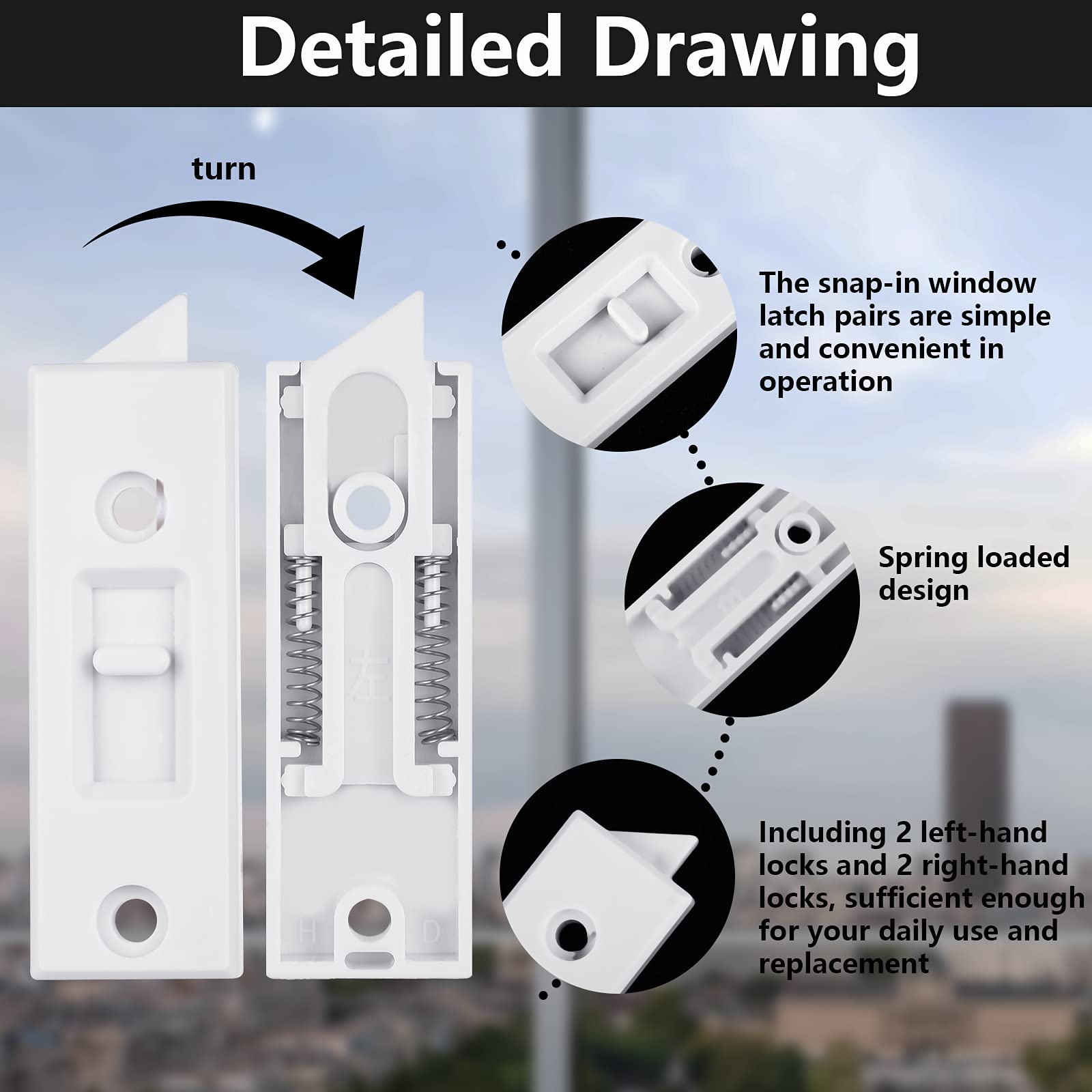 LAIFUCAM LLA0812J169 Horizontal-Sliding-Window-Sash-Locks - View #3