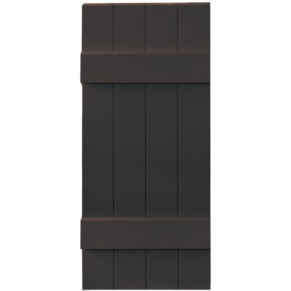 Vantage V6831435010 13.875-in W x 34.875-in H Musket Brown Board and batten Exterior Shutters ( 1 -Pack )