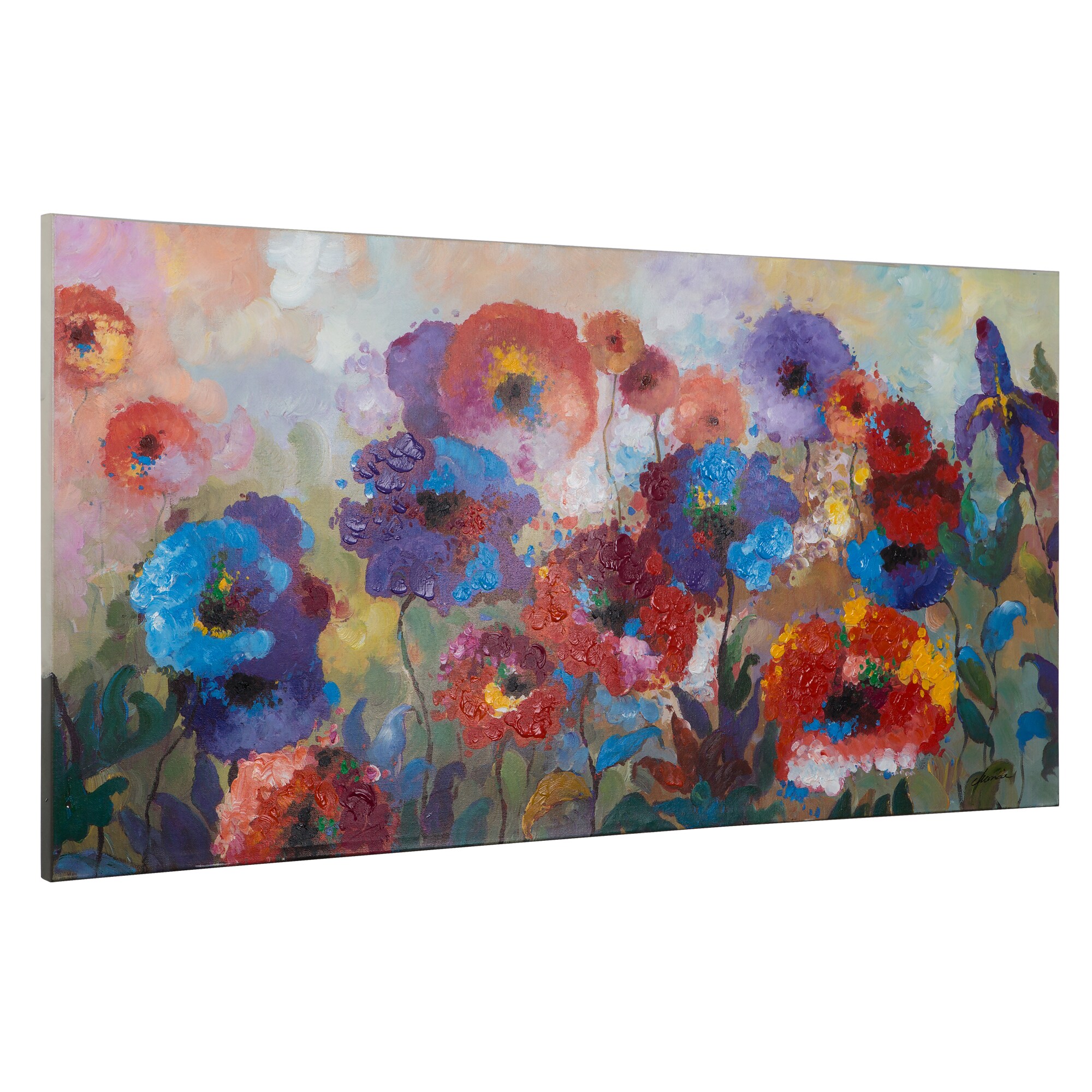 Yosemite Home Decor Flower Garden 31.5-in H x 63-in W Botanical Canvas ...