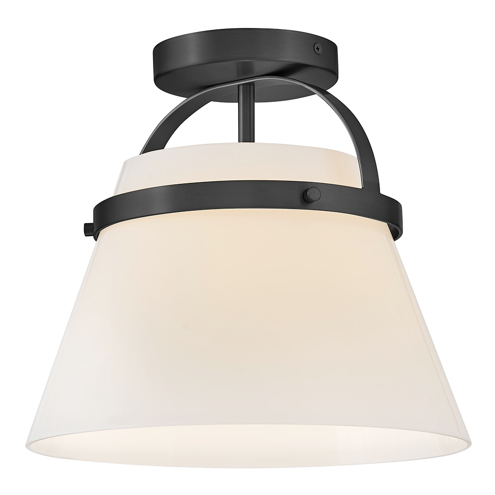 Lark 83051BK Tori 1 -Light 12-in Satin Black Semi Flush Mount Light