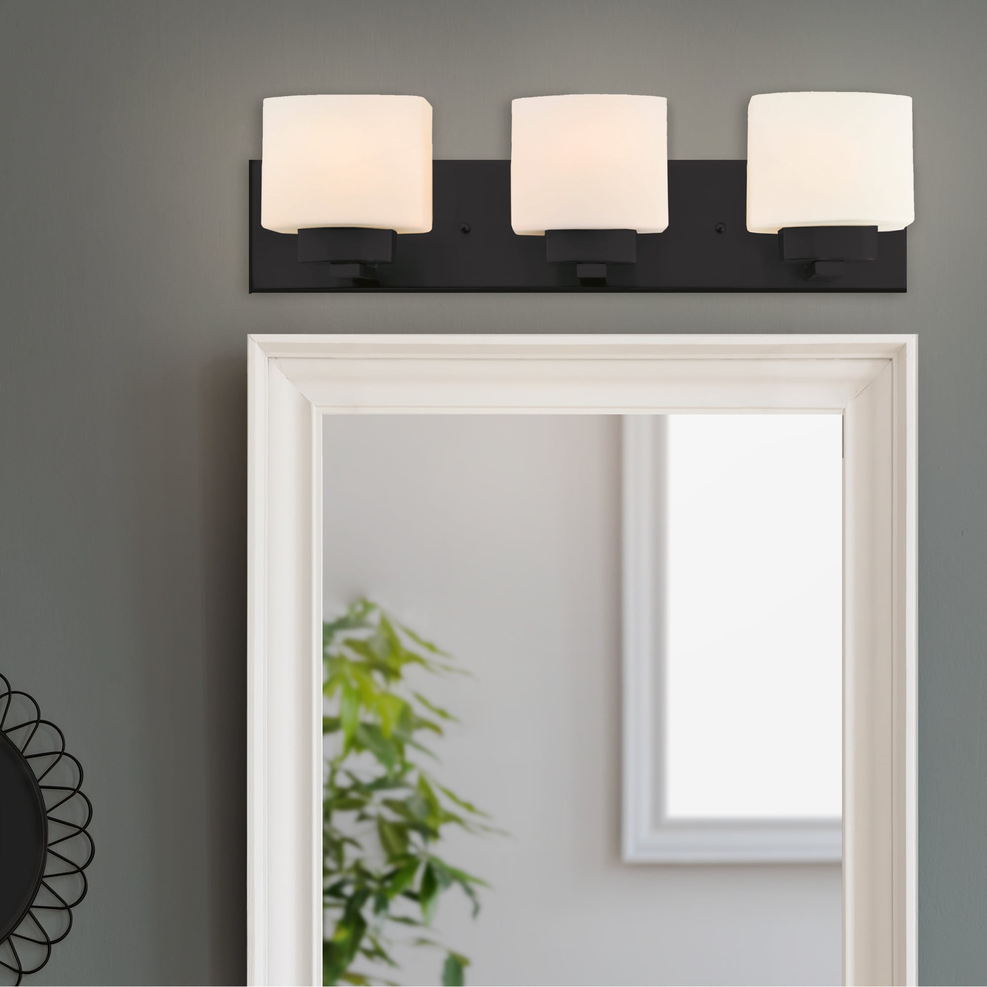 Design House Dove Creek 6-in 3-Light Matte Black LED Traditional Vanity ...