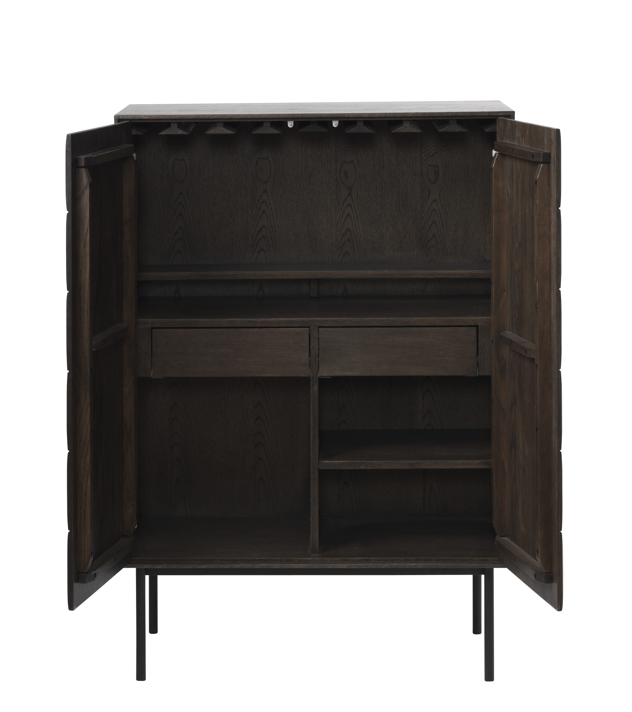 Contemporary/Modern Dark Oak Metal Acacia China Cabinet at Lowes.com