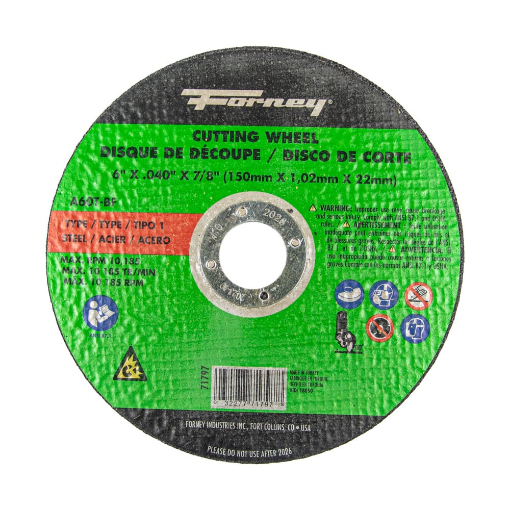 Forney Cut Off Wheel 6-in Aluminum oxide Cut-off wheel