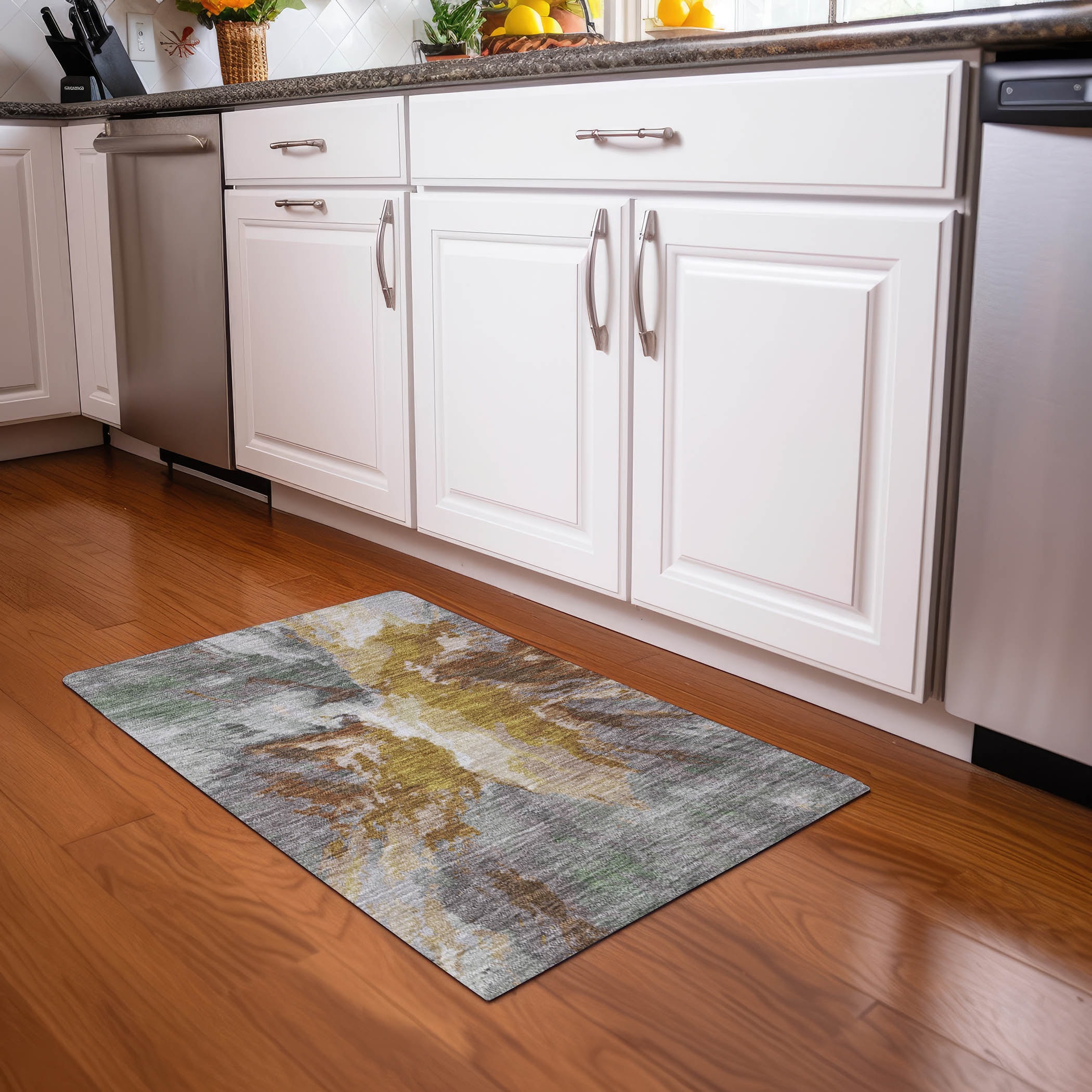 Addison Rugs ACN1632GO20X30 Chantille ACN1632GO 1 x 2 (ft) Loomed Gold Rectangular Indoor/Outdoor Machine washable Pet Friendly Area rug