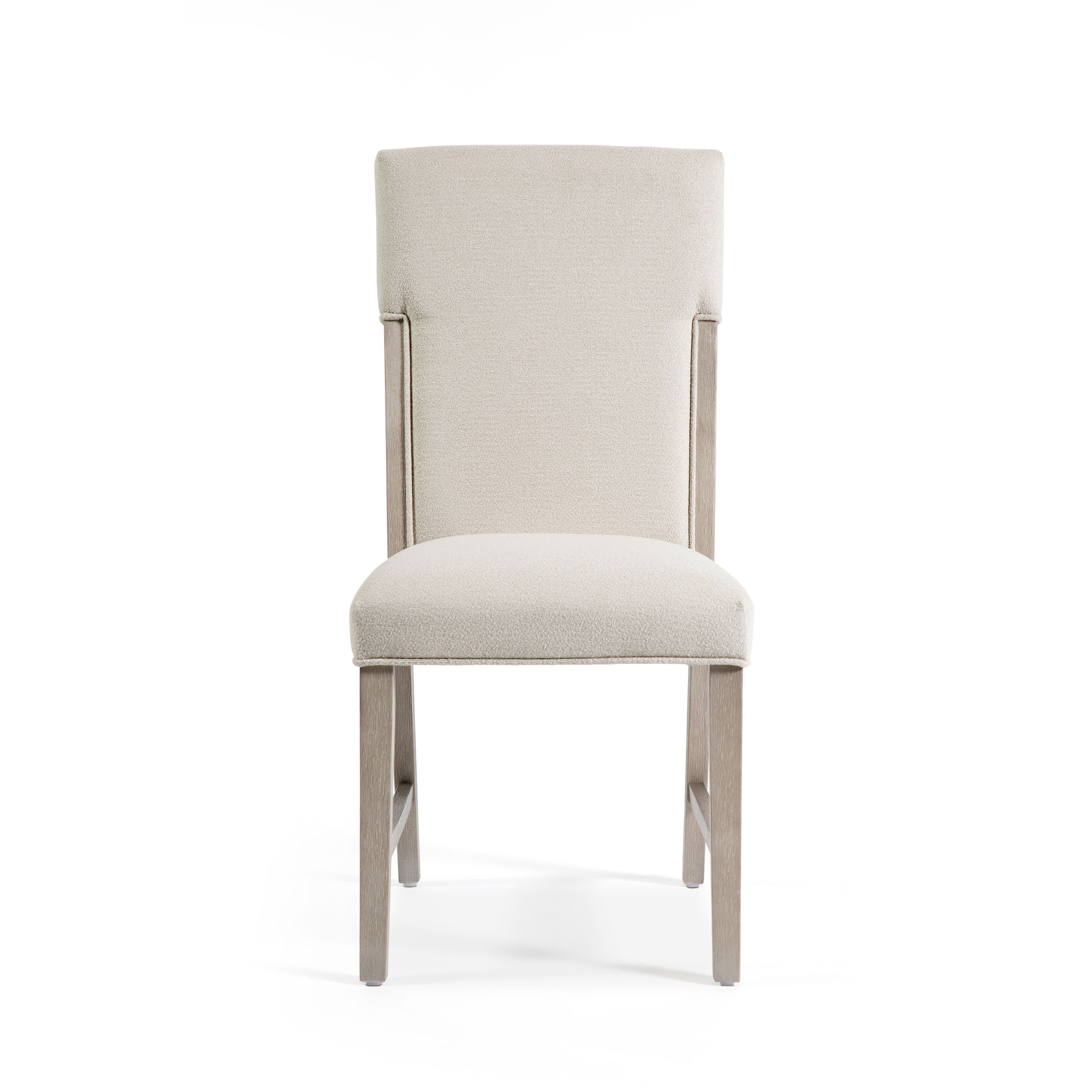 Natural Beige Upholstered Wood Side Chair Set