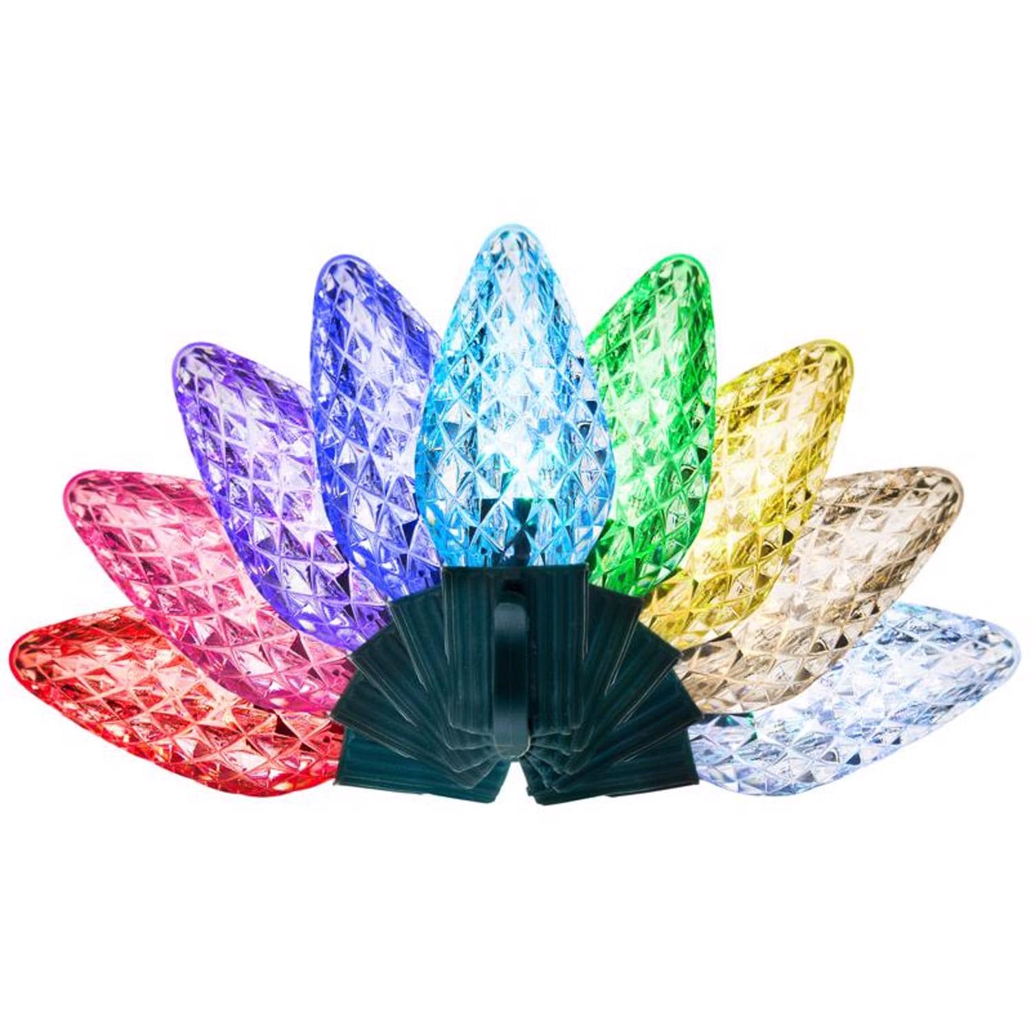Celebrations -  Platinum LED C9 RGBW 50 ct String Smart Enabled Christmas Lights 33.33 ft. 1PK