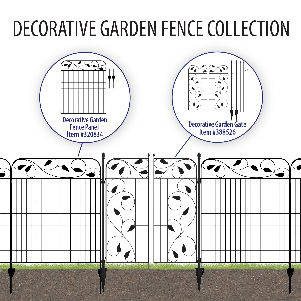 No Dig Flat Top Decorative Fence Gate