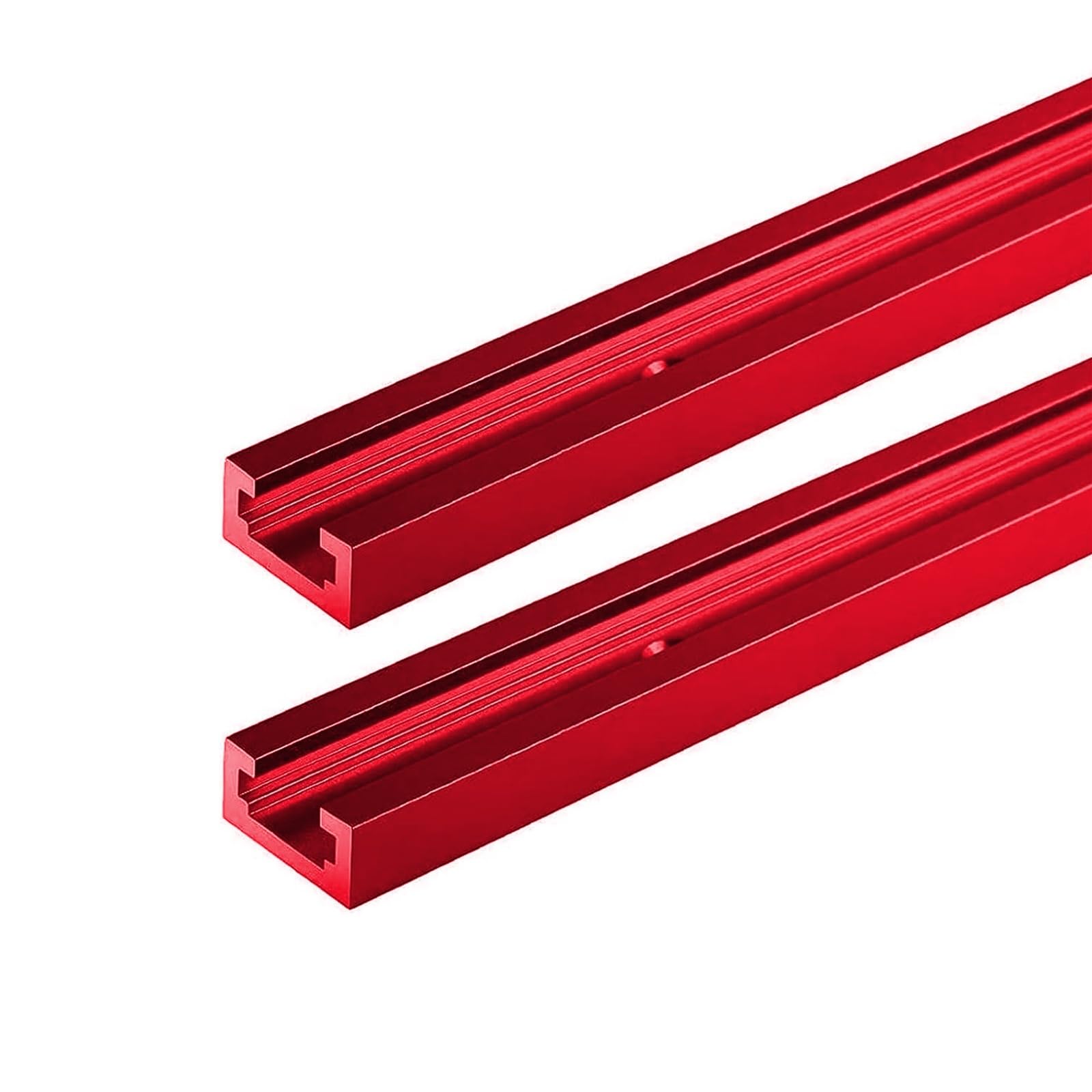 Aoibox 2pcs T track For Woodworking 48 Red Double cut Pre drilled 48 Inch Universal Aluminum t Tracks Dark Red Bolt #LABMYYNS