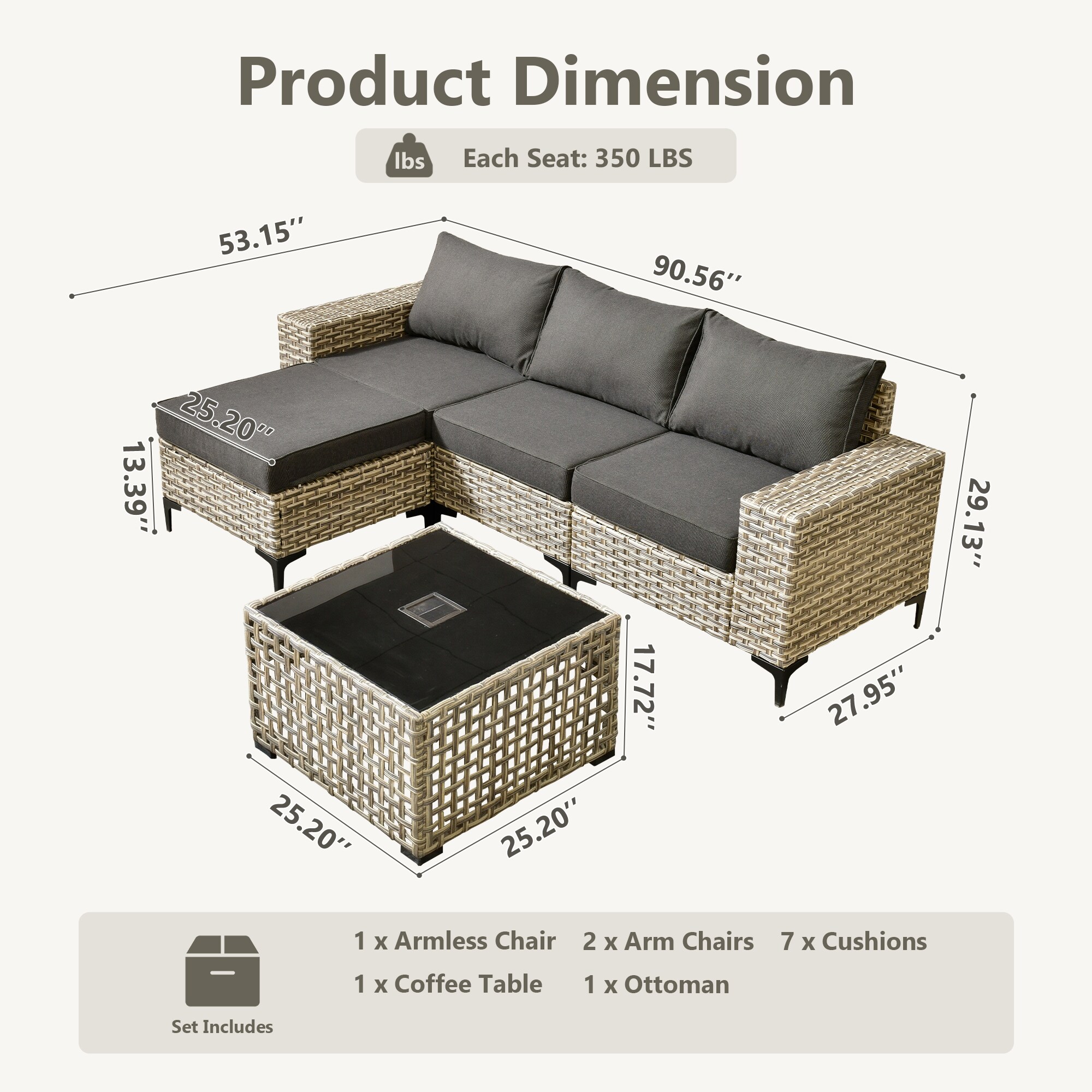 Ovios VRC105T Patio-Conversation-Sets - View #7