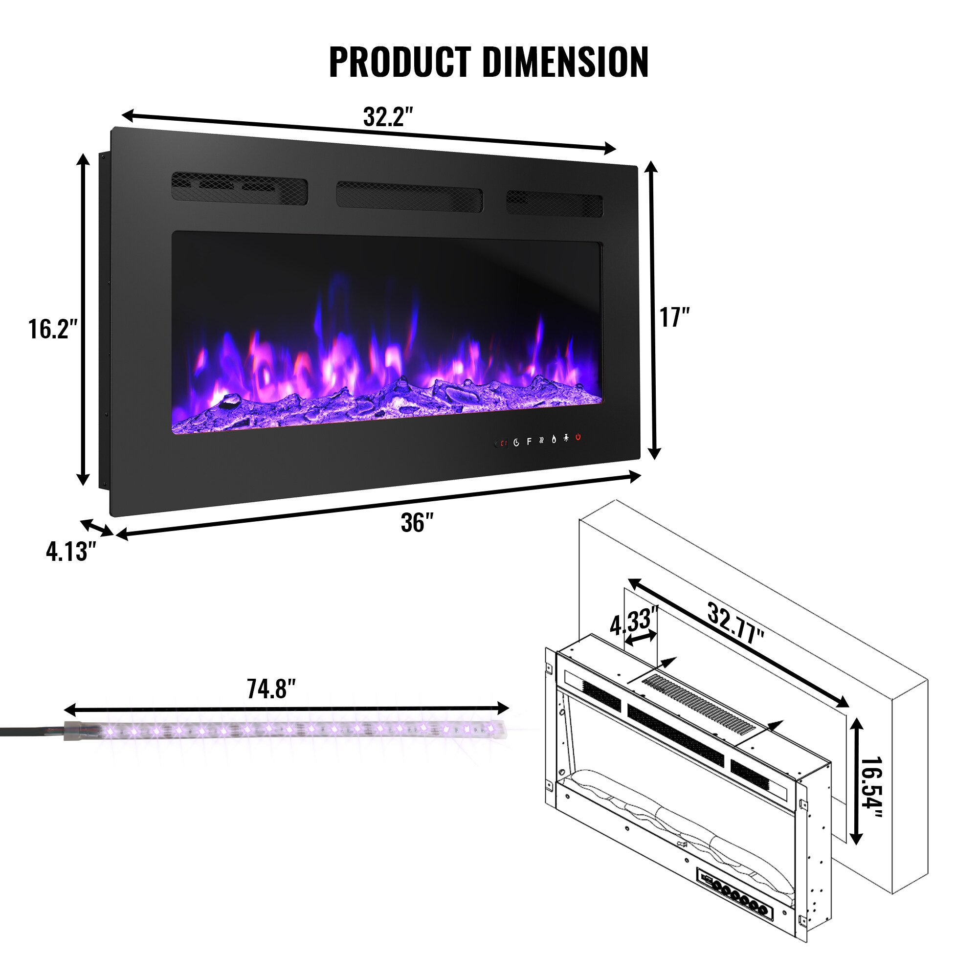 Clihome CL-IF1336TV1DD Electric-Fireplaces - View #3