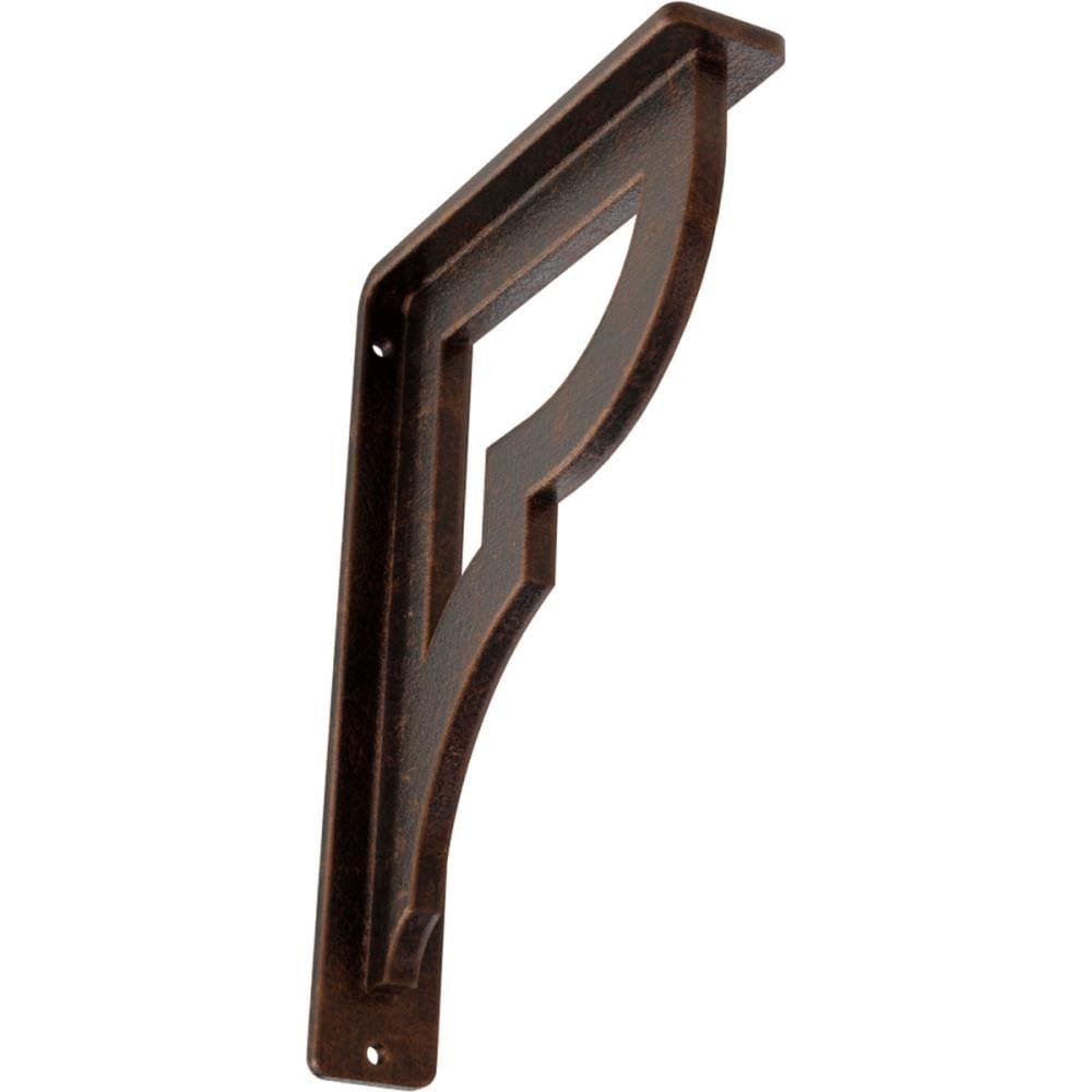 Ekena Millwork BKTM01X05X08SBRACO Bradford 5.5-in x 1.5-in x 8-in Antique copper Wrought iron Mounting bracket