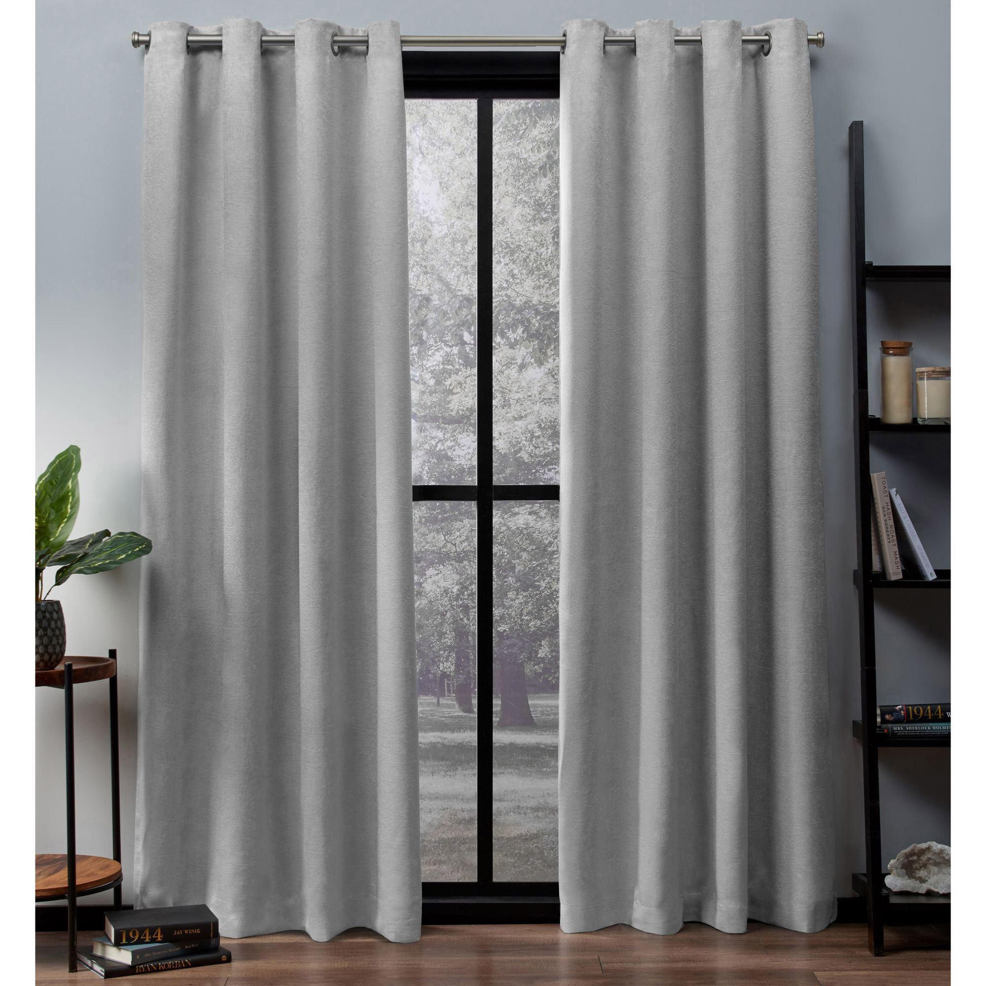 Exclusive Home EH8206-04 2-63G 63-Inches Silver Room darkening Interlined Grommet Curtain panel pair