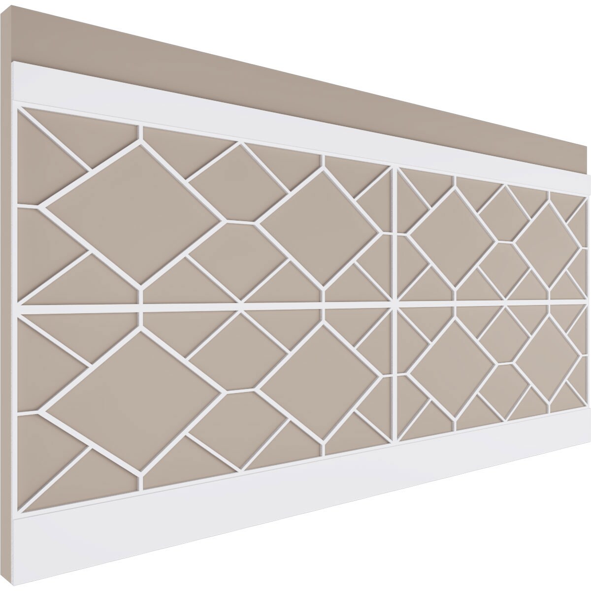Ekena Millwork WPK44X94HSN 44-in x 94-1/2-in Smooth Paintable/Stainable White PVC Wainscoting Wall Panel ( 28.92-sq ft )