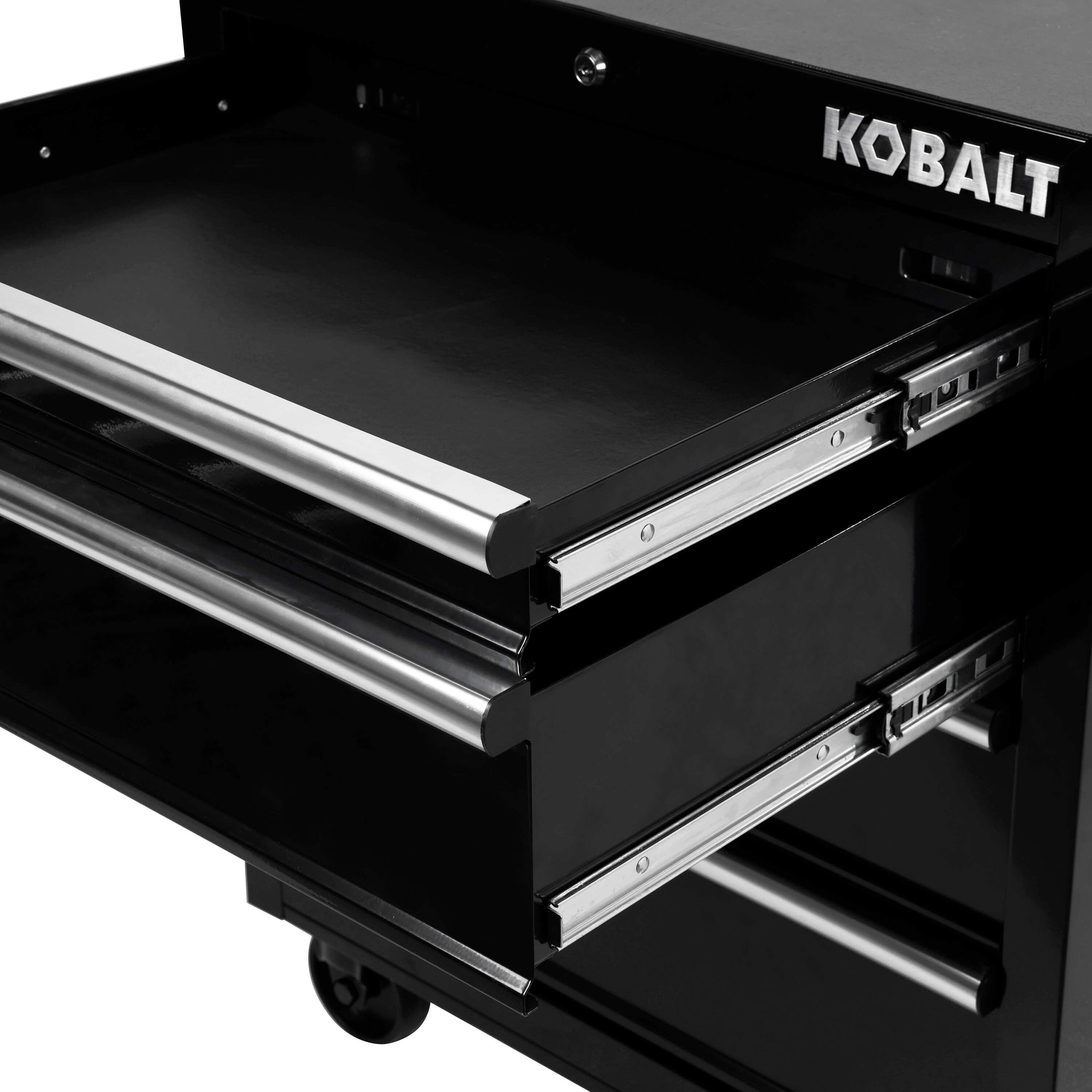 Kobalt 26.7-in W x 33-in H 4-Drawer Steel Rolling Tool Cabinet (Black) in  the Bottom Tool Cabinets department at