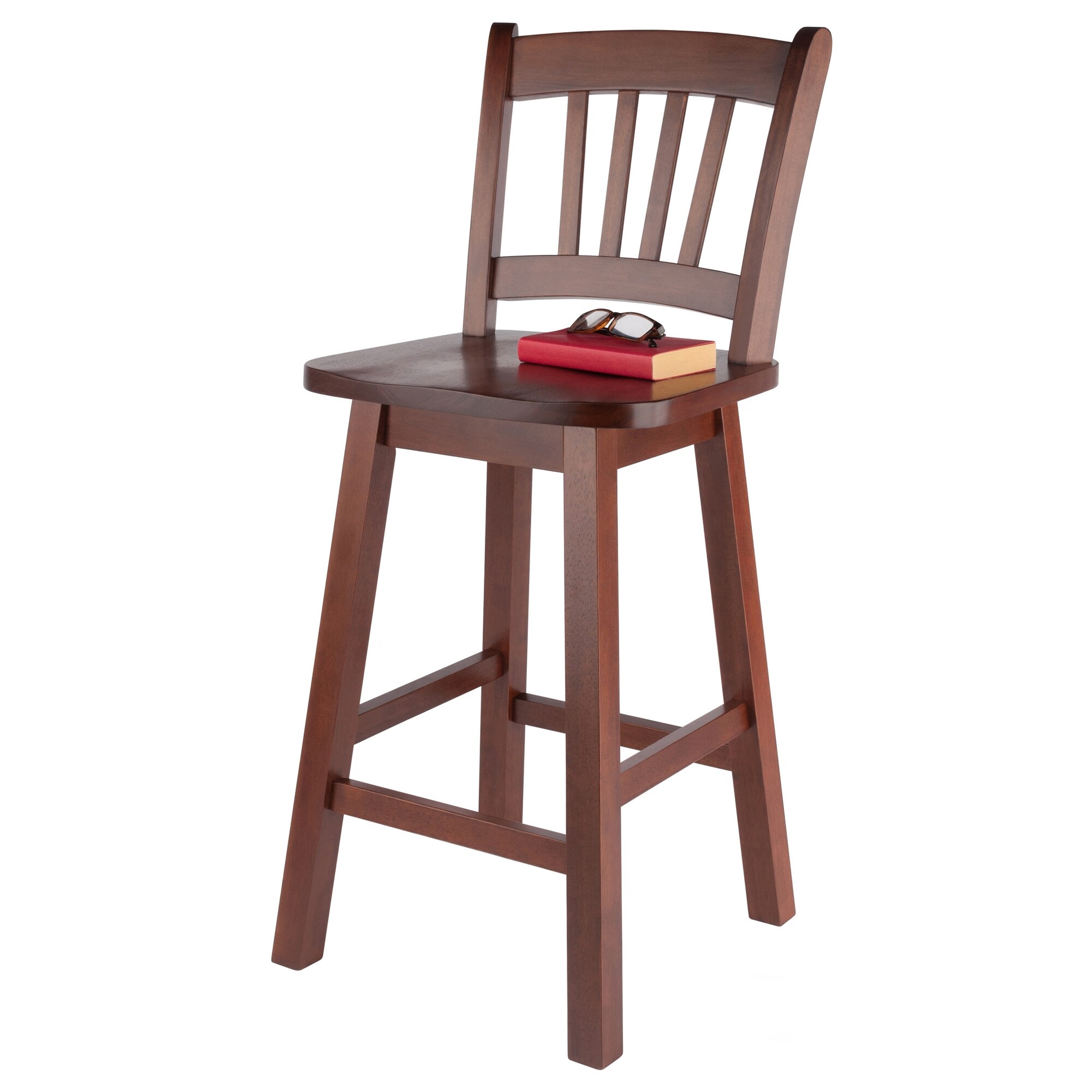 Eleanor slat back wood swivel counter stool hot sale