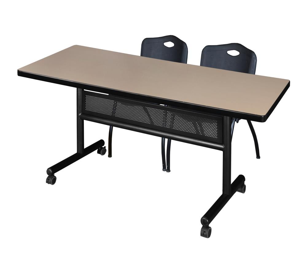 Regency MKFTM7230BE47BK Training Off-white 4-Person Training Table (72-in W x 29-in H)