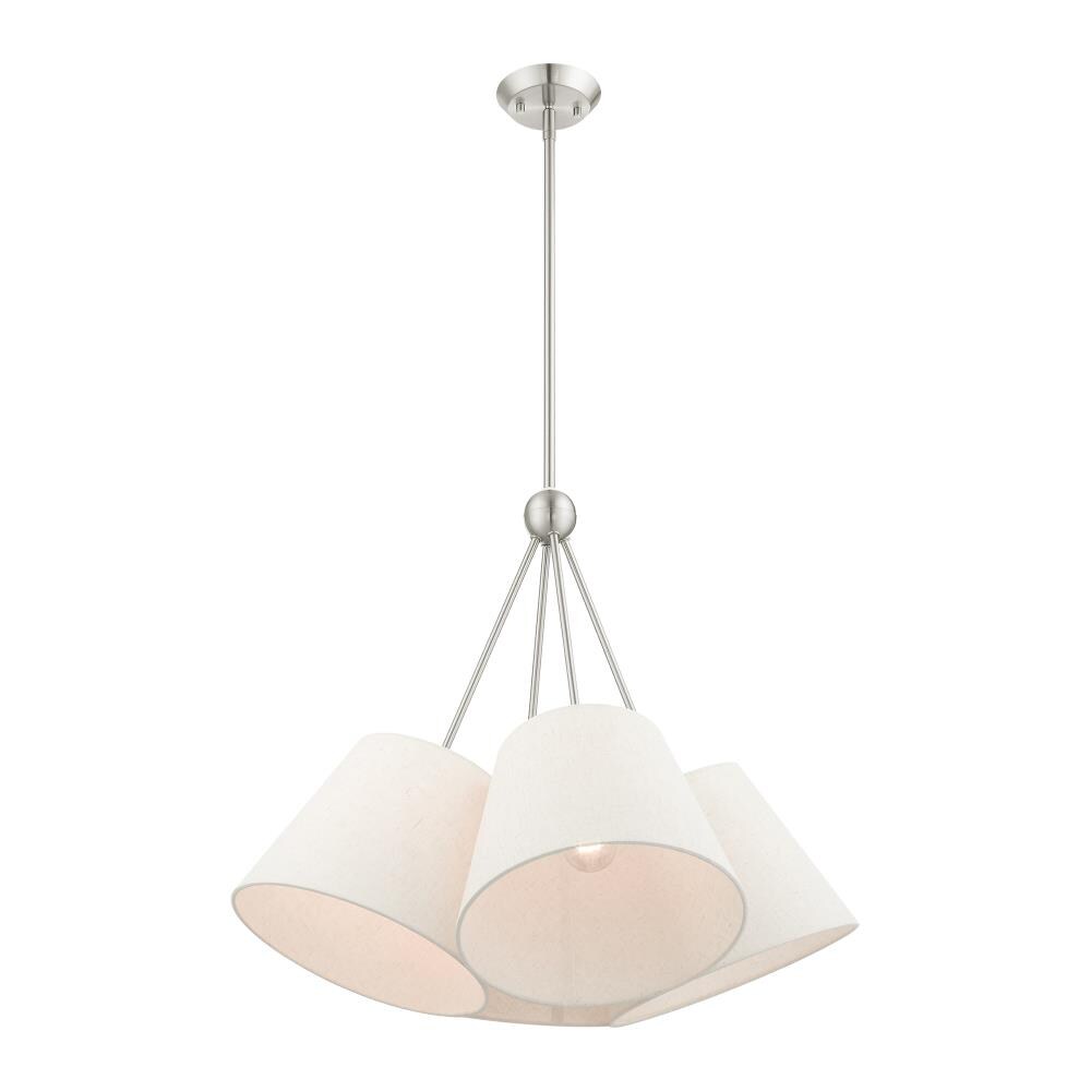 Prato Modern 4-Light Chandelier with Oatmeal Fabric Shade
