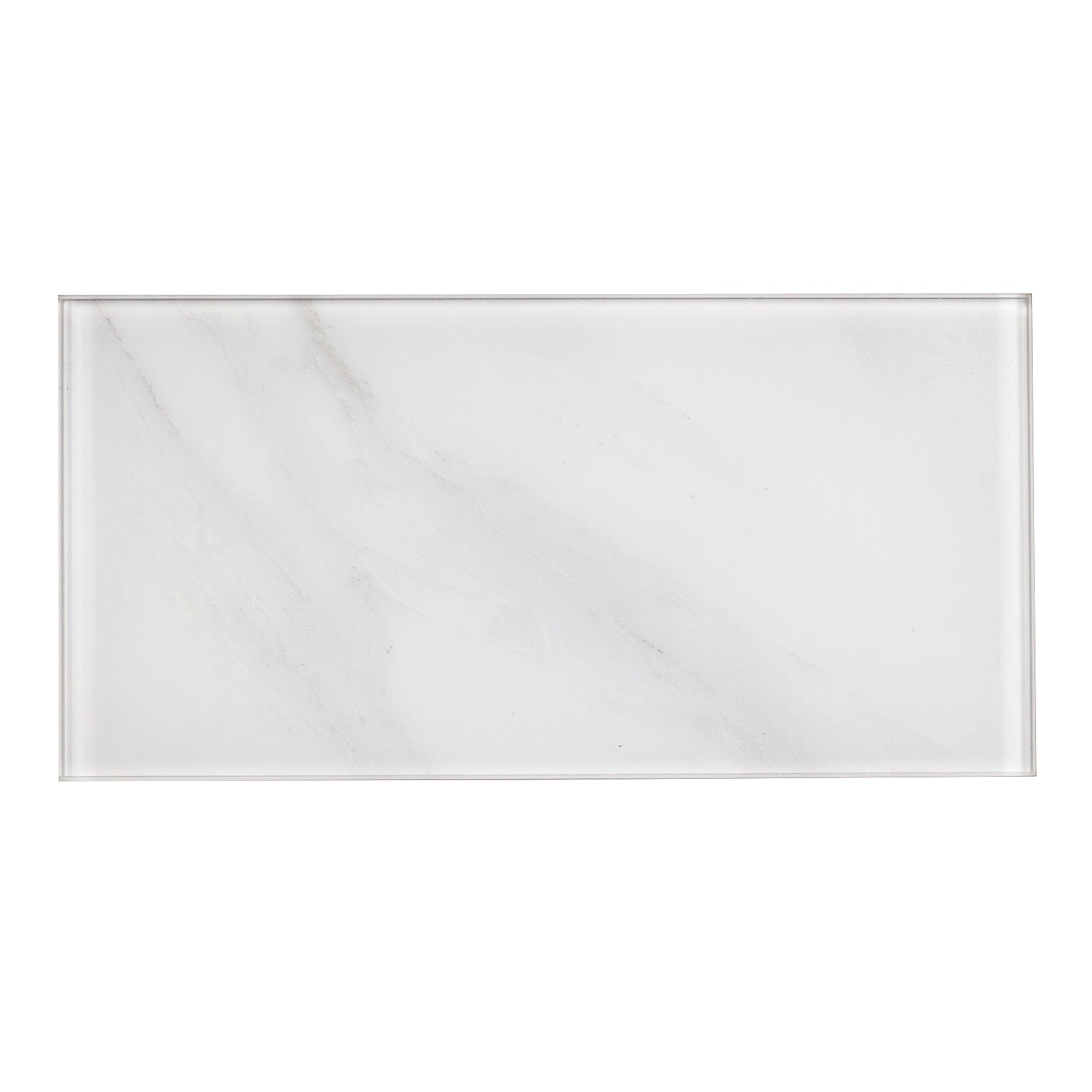 Abolos Nature 72-Pack Calacatta White/Glossy 4-in x 8-in Glossy Glass Marble Look Wall Tile