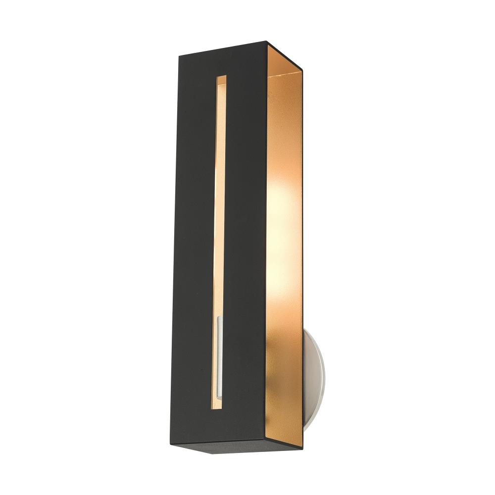 Modern Black Steel Rectangular Wall Sconce Light