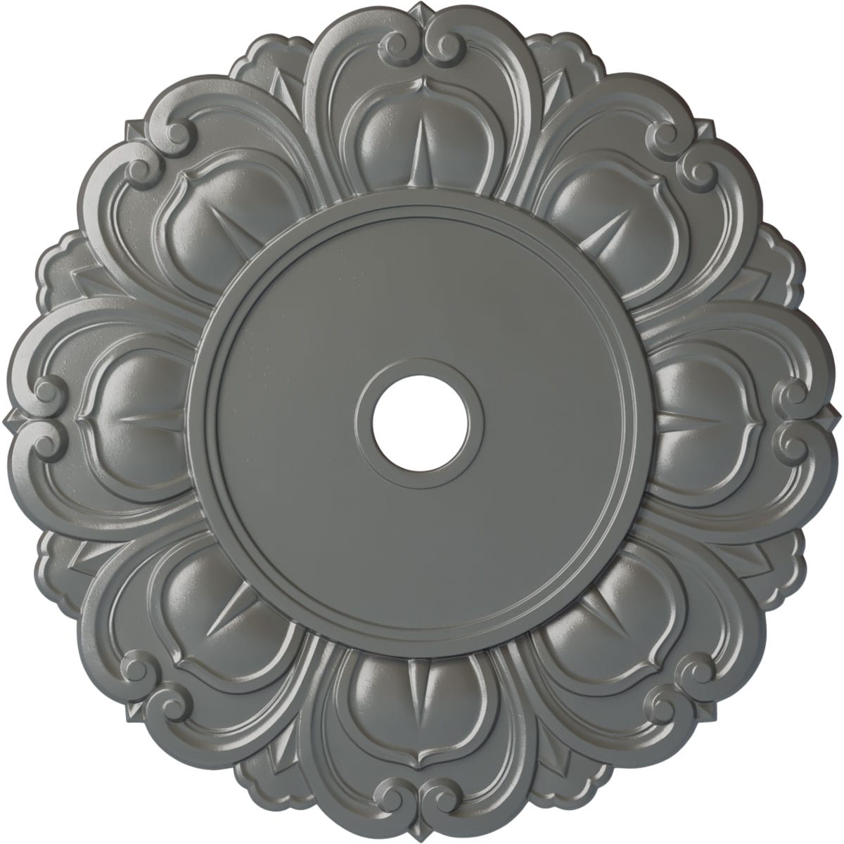 Ekena Millwork CM32ANSLS Angel 32.25-in W x 32.25-in L Painted Silver Polyurethane Whole Ceiling Medallion