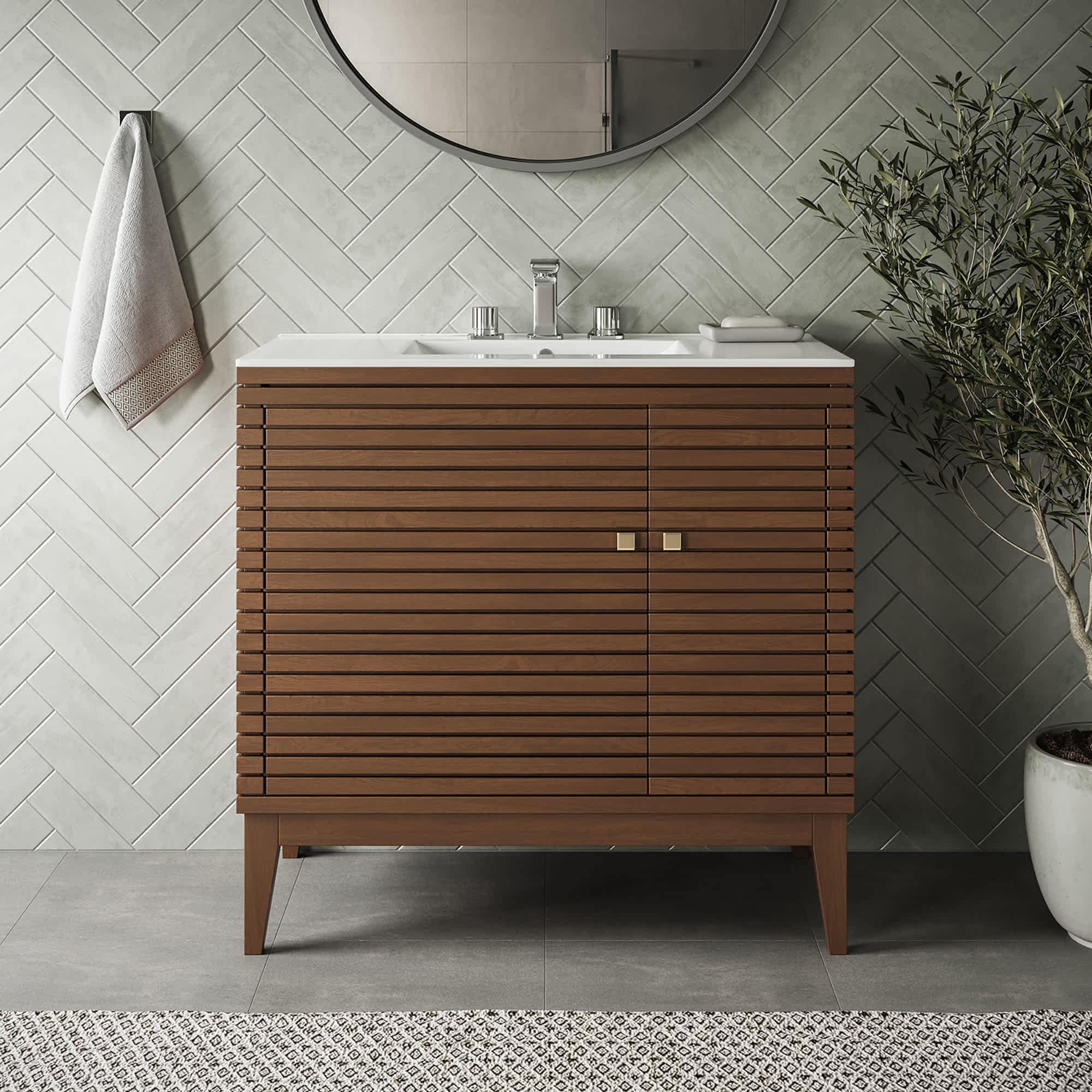 Modway EEI-5115-WAL-WHI Bath-Vanity-Combo - View #2