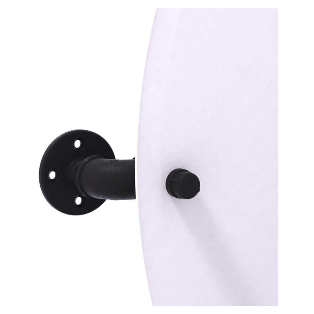 Black Frameless Oval Wall Mounted Tilt Mirror