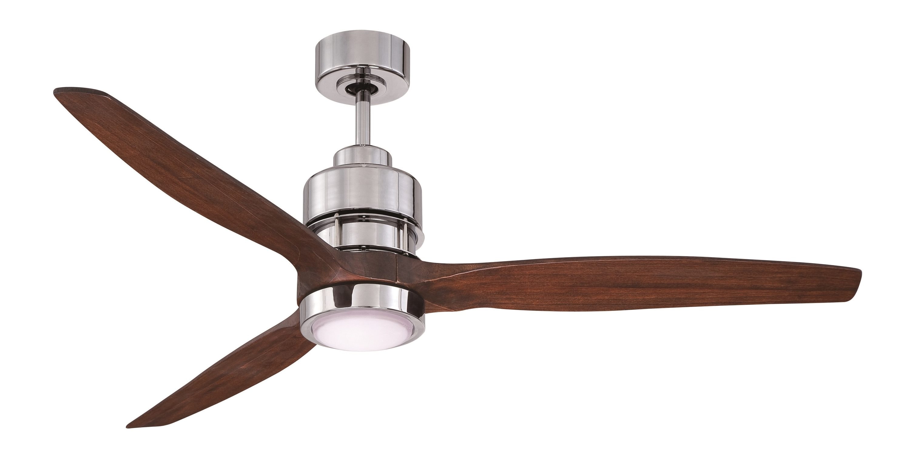 Craftmade SON52CH-60WAL Sonnet 60-in Chrome Integrated LED Indoor Downrod or Flush Mount Ceiling Fan with Light and Remote (3-Blade)