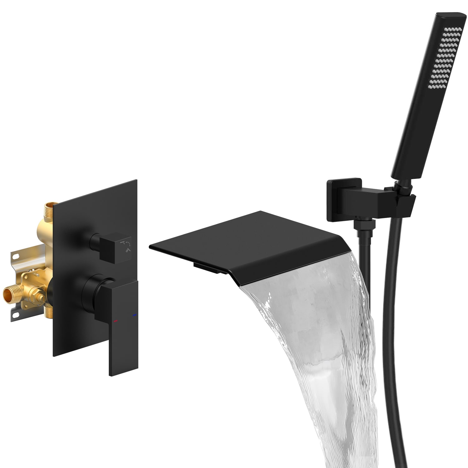 waterpar WPLO-SH558 Black 8.1-in Built-In Shower Faucet System ( Ceramic Disc Valve Included )