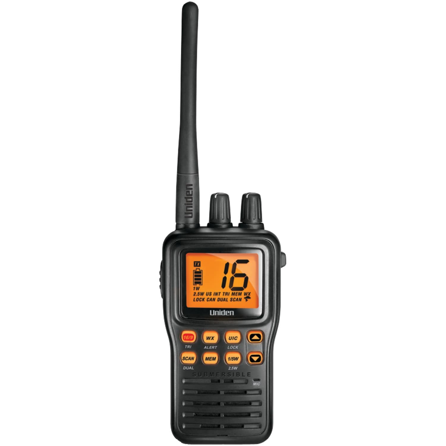 Uniden Uniden Submersible Handheld 2-Way VHF Marine Radio, MHS75 ...