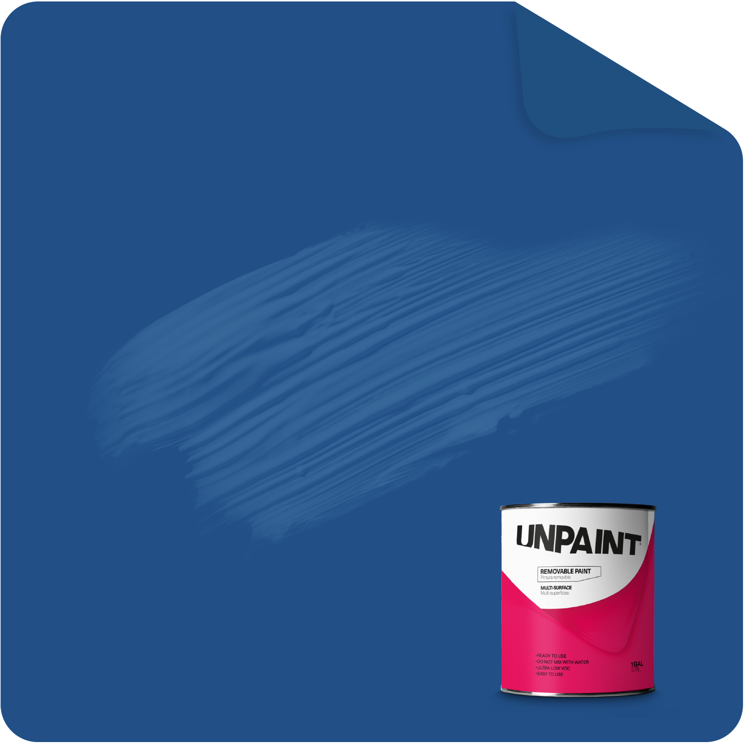 UNPAINT #214F86 Matte Blue Bluebird Lagoon Water-based Interior Paint ( 1-quart )